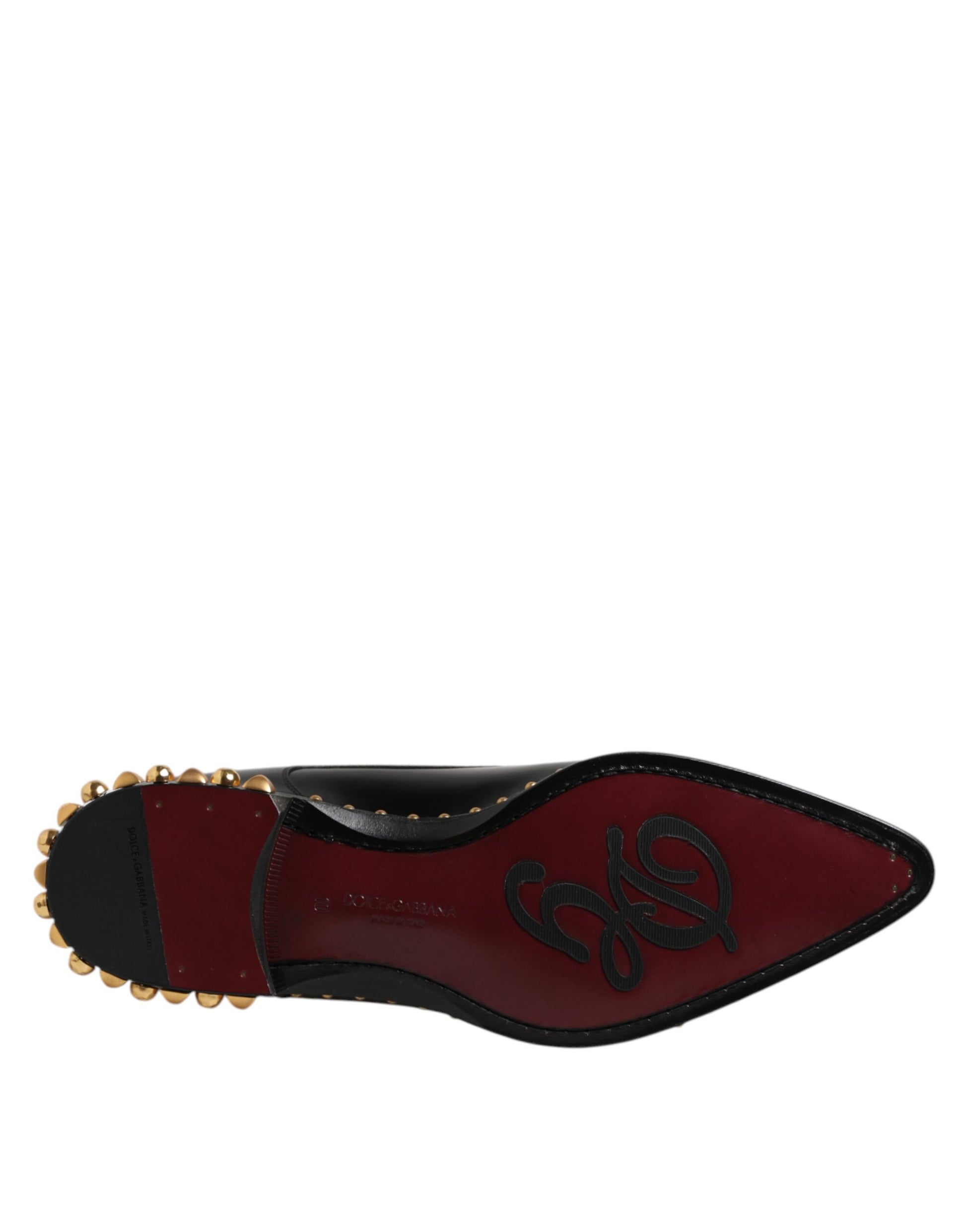 Chaussures habillées pour hommes Dolce &amp; Gabbana en cuir noir clouté