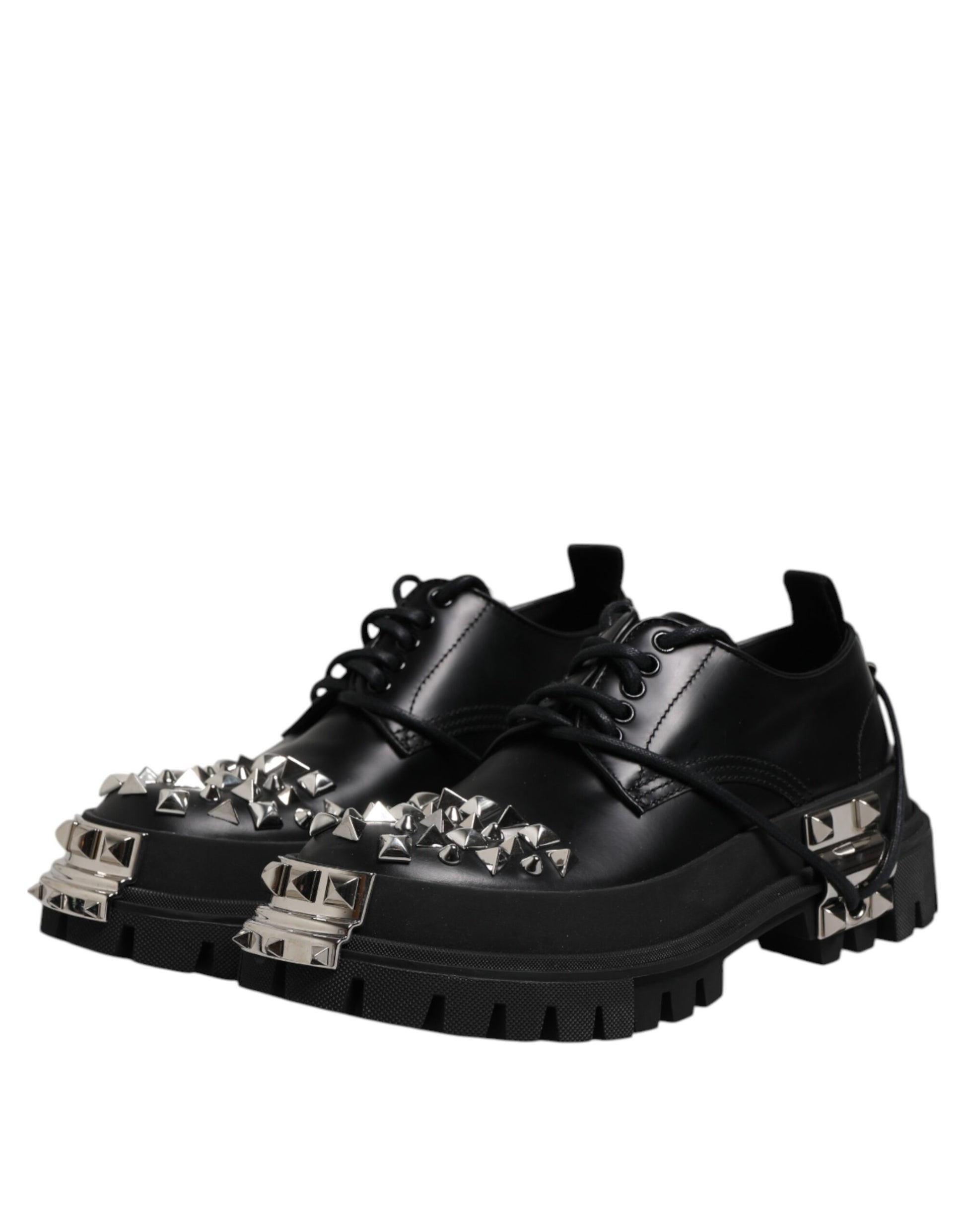 Chaussures derby de randonnée en cuir noir Dolce &amp; Gabbana