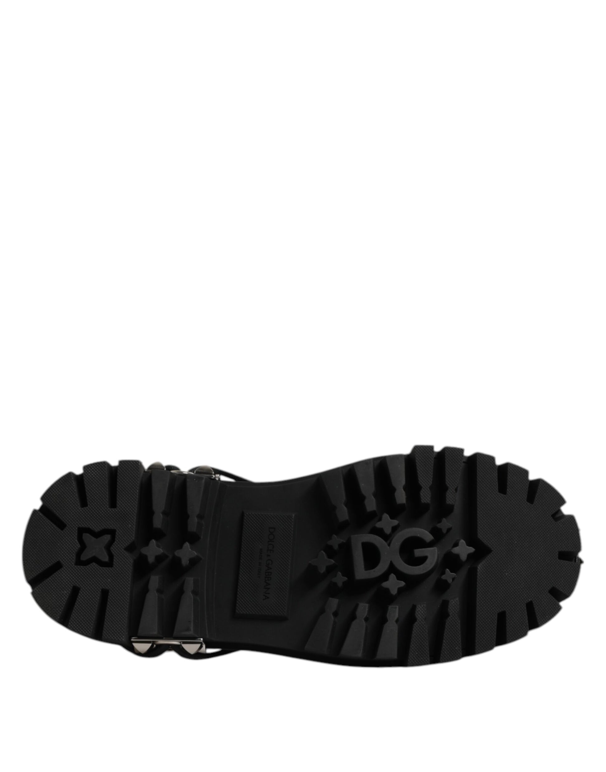 Chaussures derby de randonnée en cuir noir Dolce &amp; Gabbana