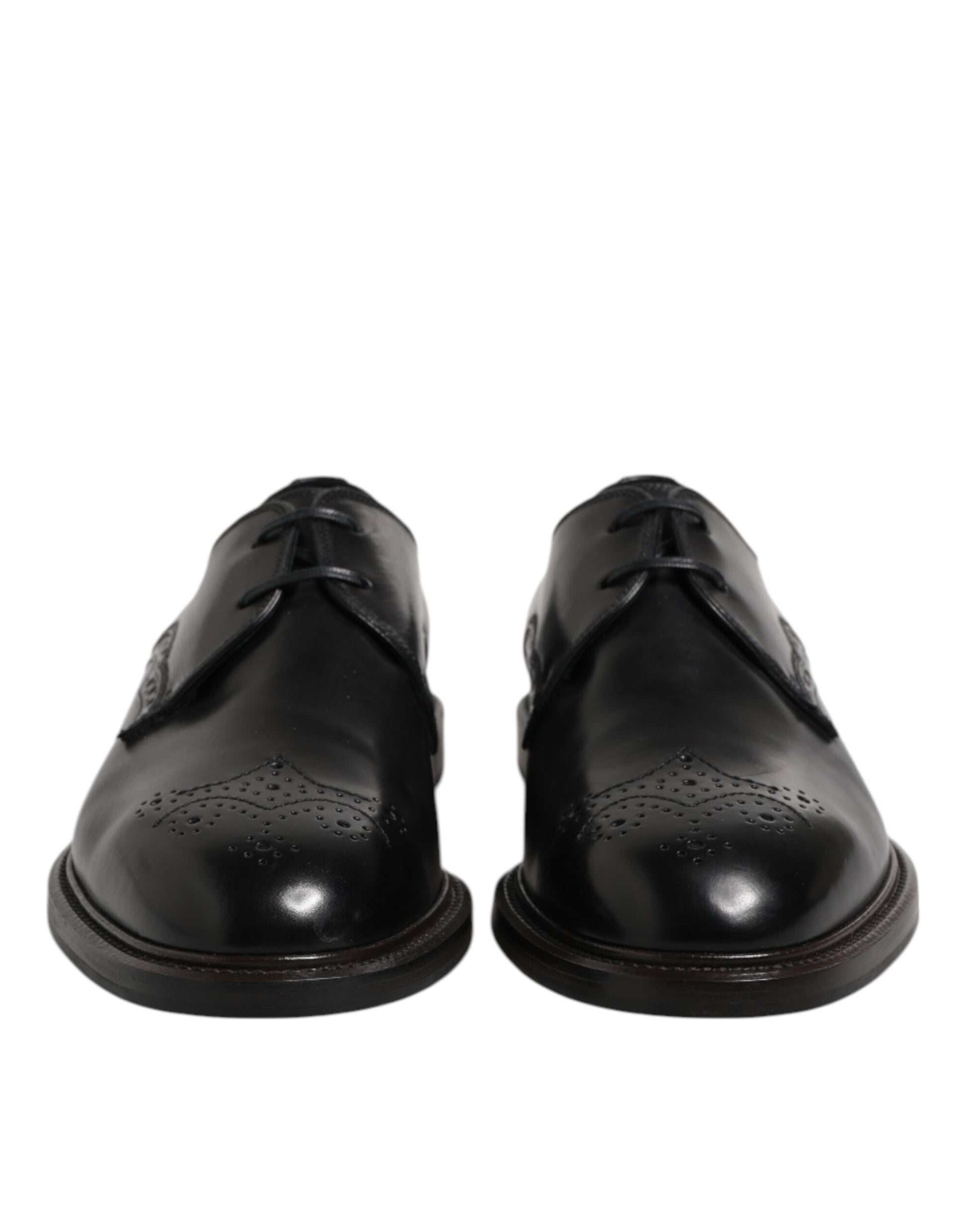 Chaussures habillées Derby en cuir noir Dolce &amp; Gabbana