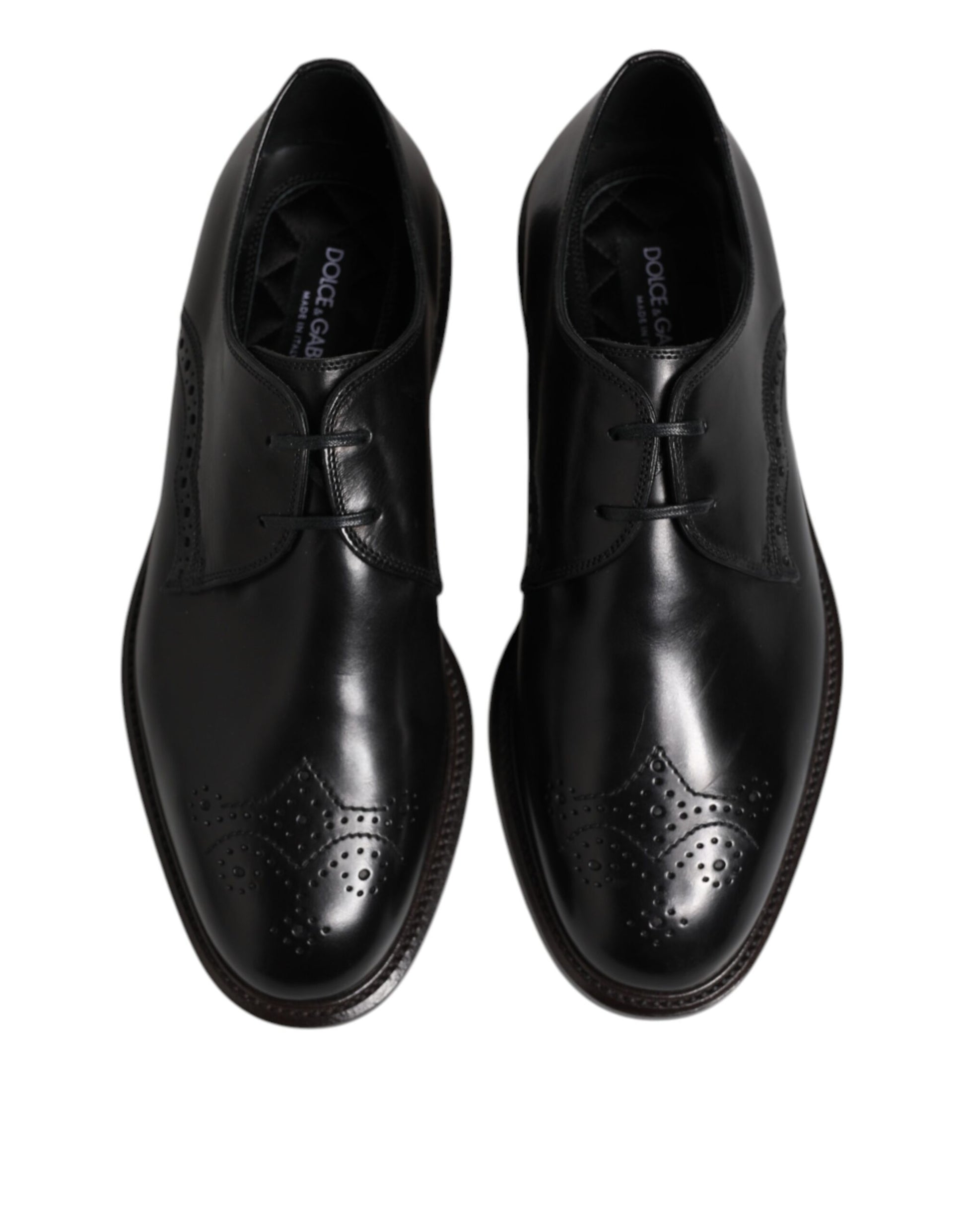 Chaussures habillées Derby en cuir noir Dolce &amp; Gabbana