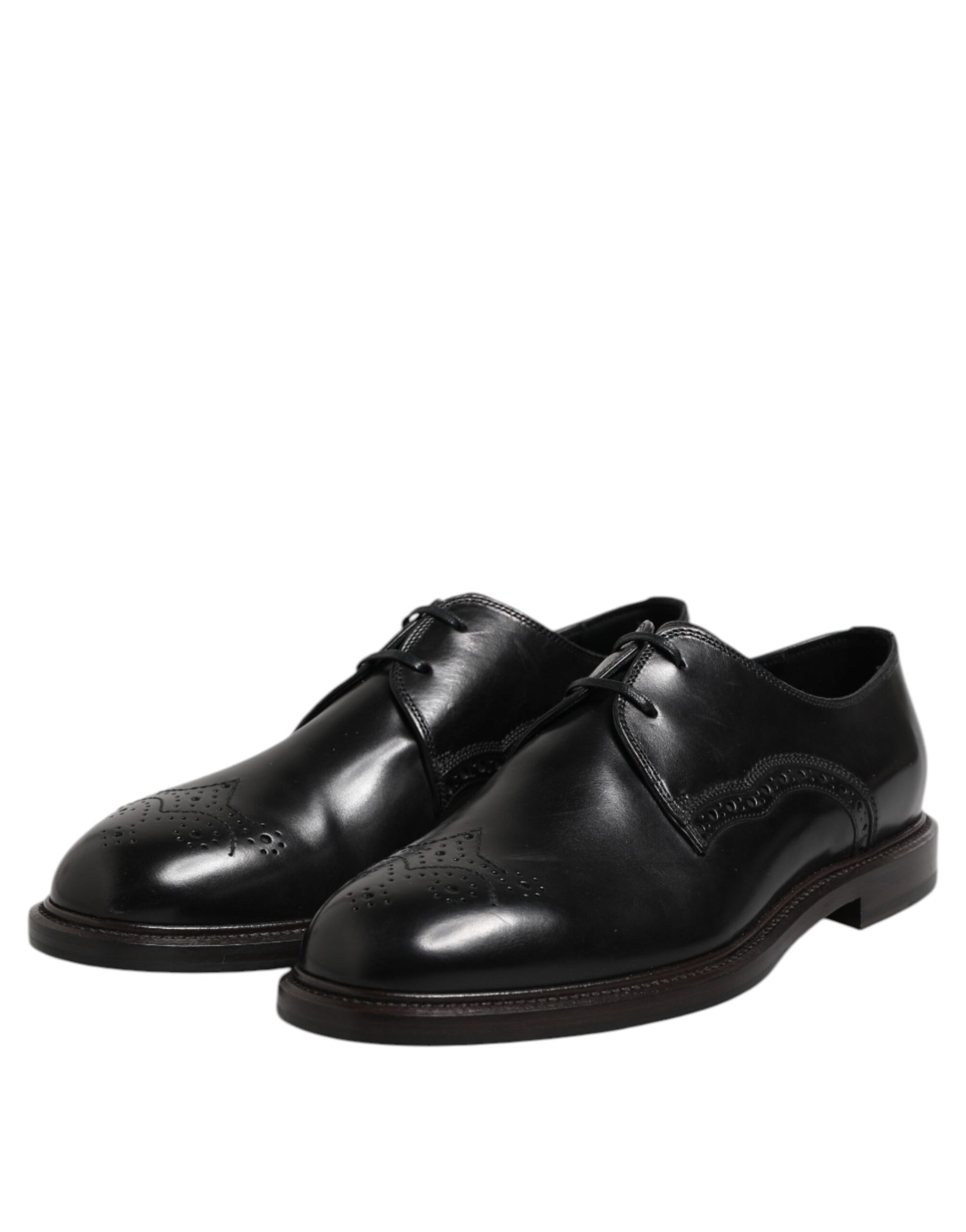 Chaussures habillées Derby en cuir noir Dolce &amp; Gabbana