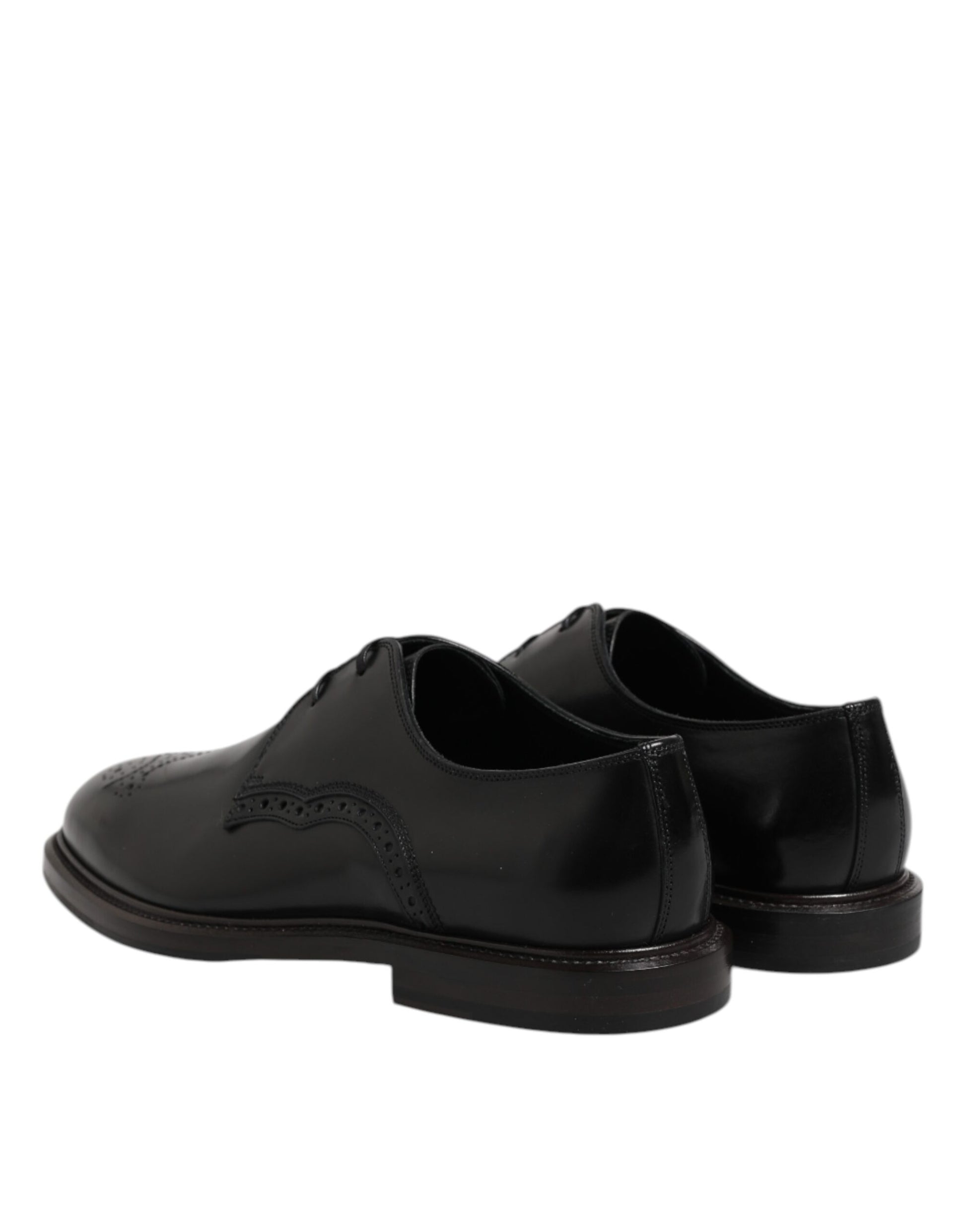 Chaussures habillées Derby en cuir noir Dolce &amp; Gabbana
