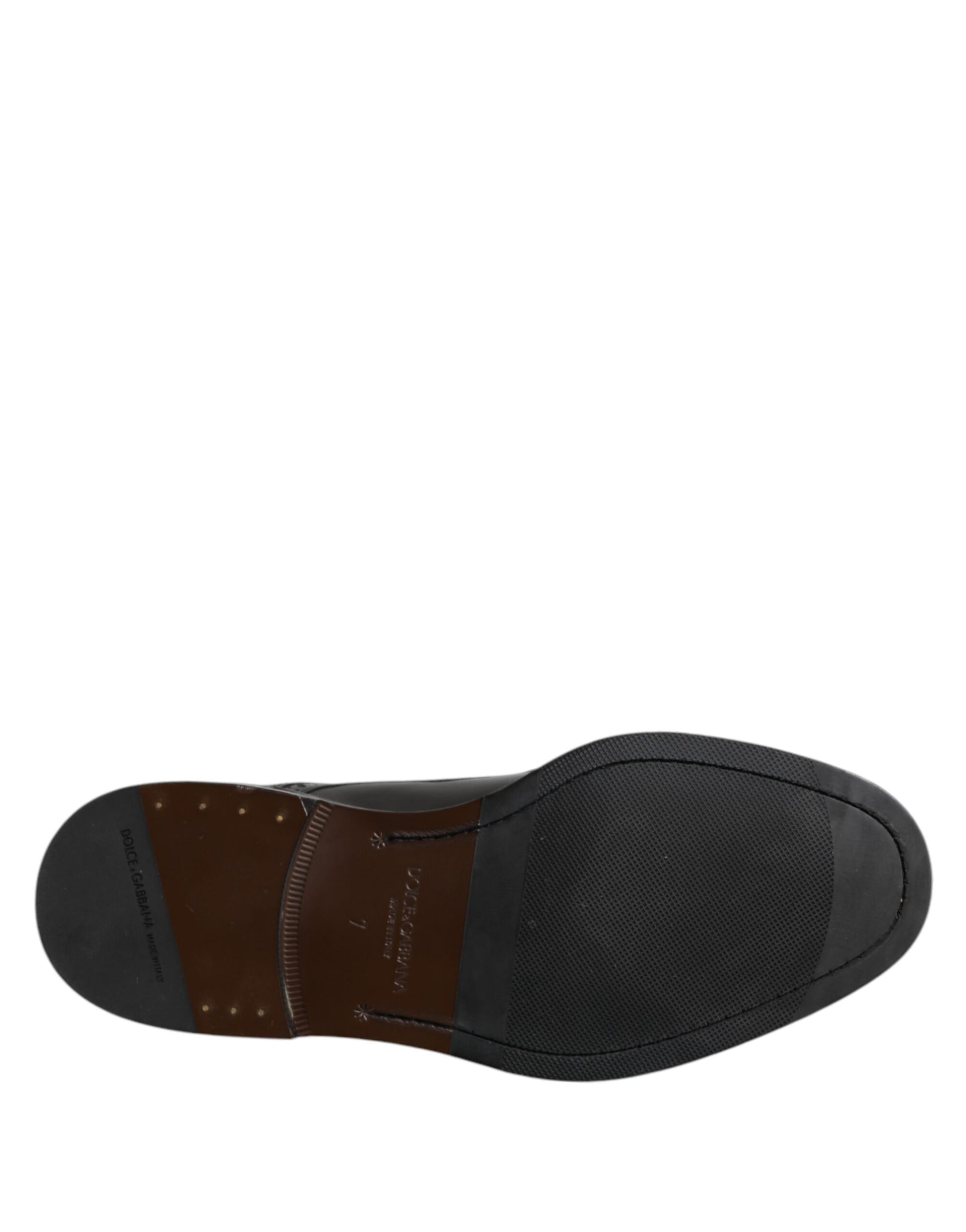Chaussures habillées Derby en cuir noir Dolce &amp; Gabbana