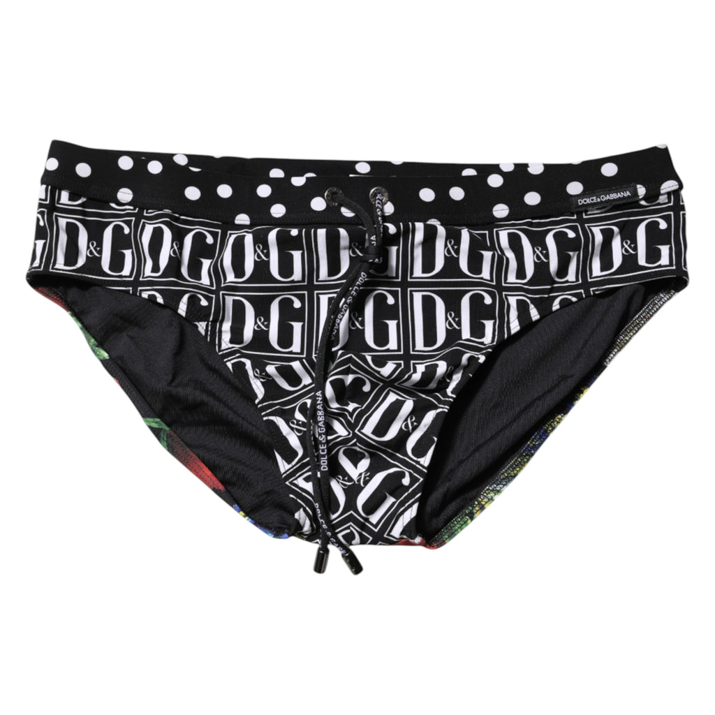 Maillot de bain Dolce &amp; Gabbana noir à logo floral pour homme