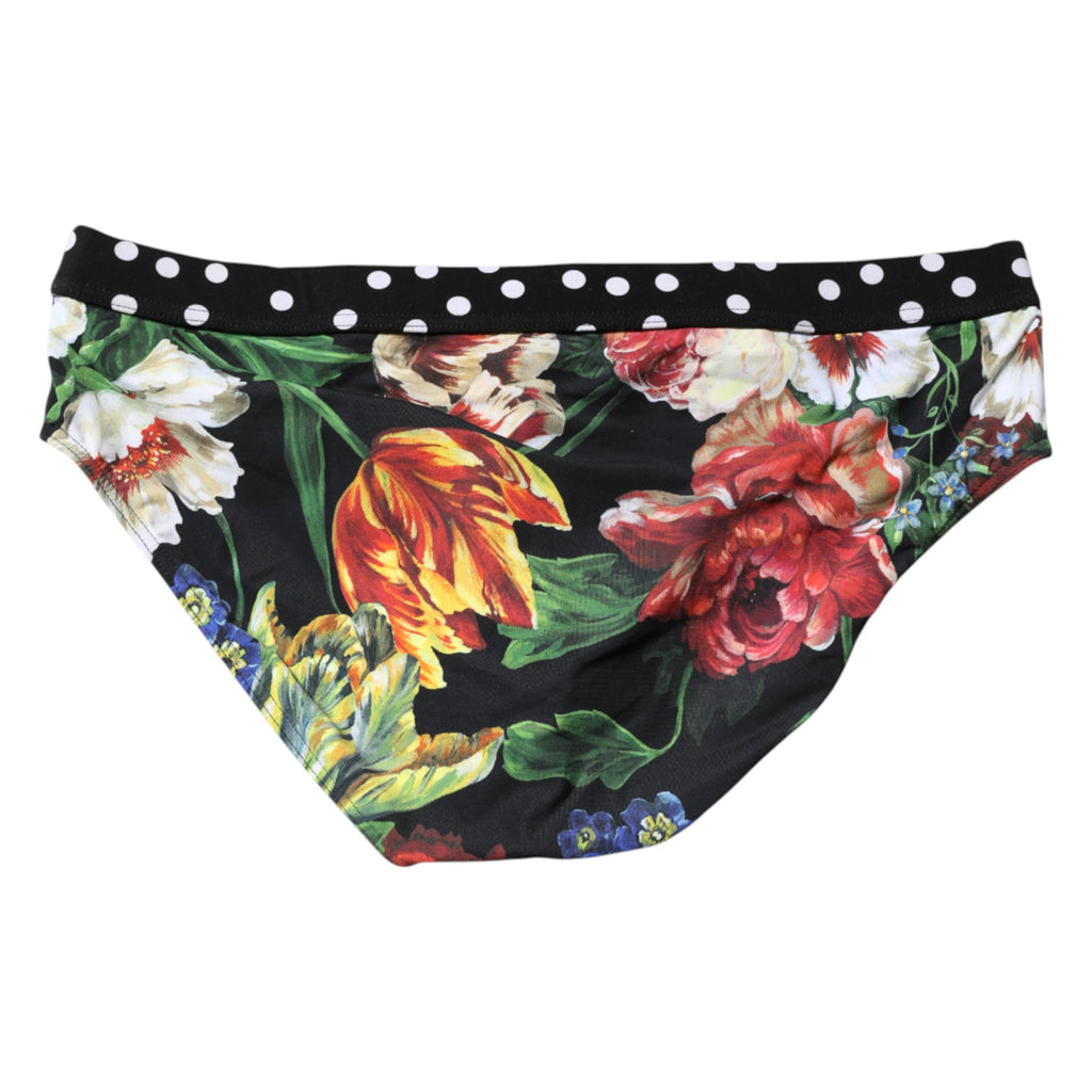 Maillot de bain Dolce &amp; Gabbana noir à logo floral pour homme