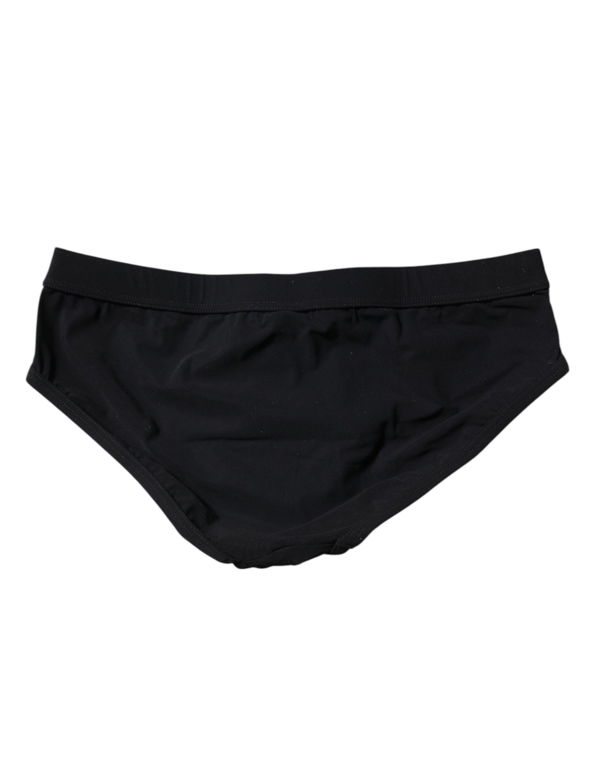 Maillot de bain slip de plage Dolce &amp; Gabbana avec plaque logo noire pour homme