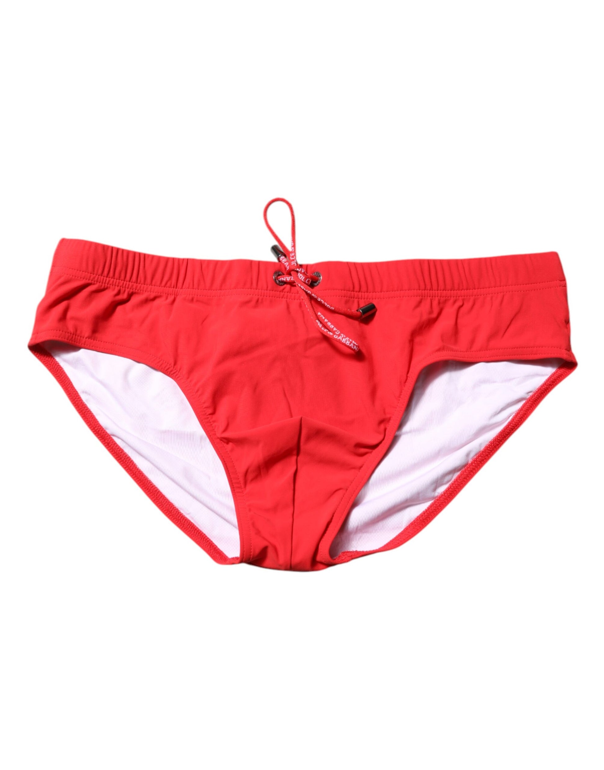 Maillot de bain slip de plage Dolce &amp; Gabbana avec logo rouge pour homme