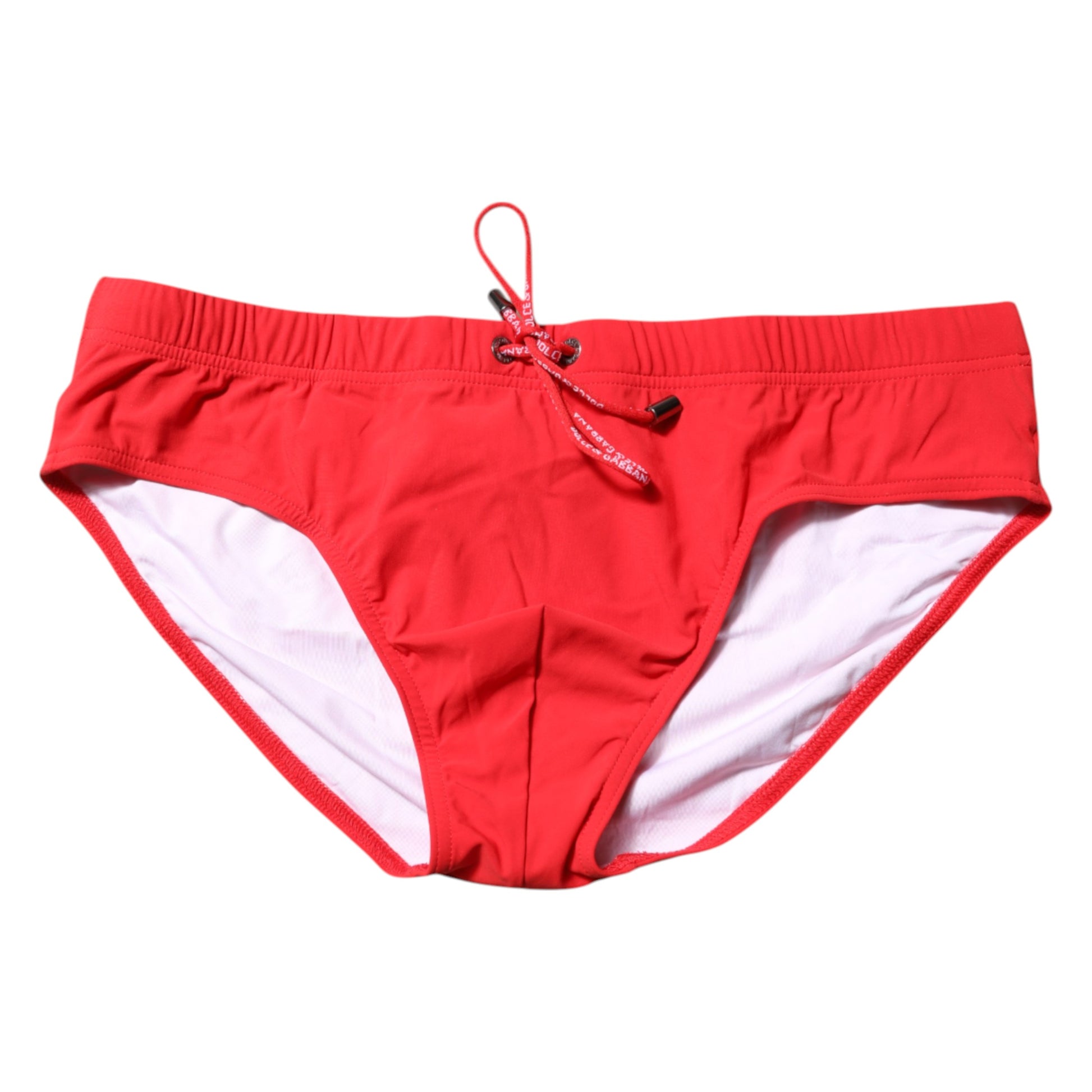 Maillot de bain slip de plage Dolce &amp; Gabbana avec logo rouge pour homme