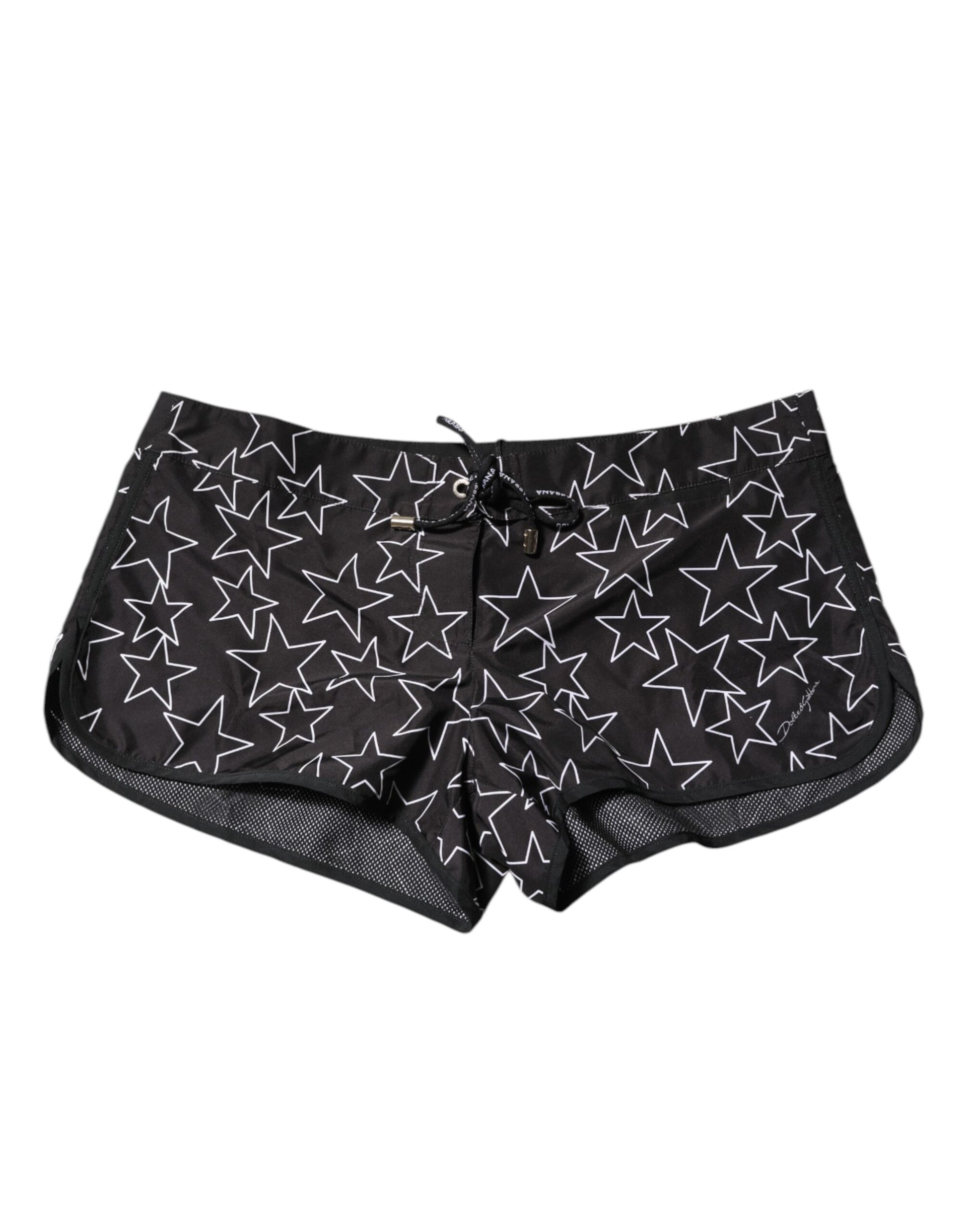 Maillot de bain short de plage imprimé étoiles noires Dolce &amp; Gabbana