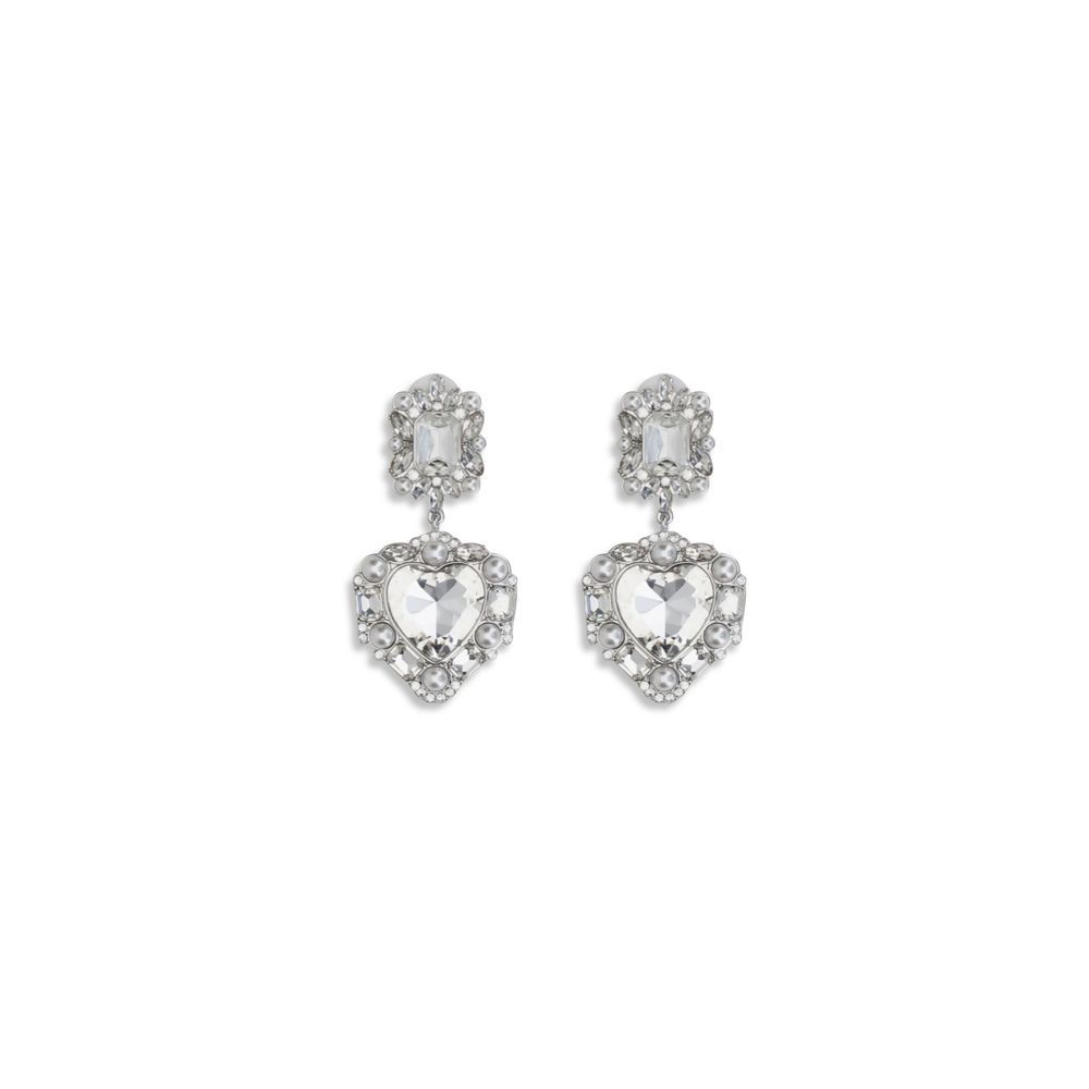 Self-Portrait Earrings with heart-shaped pendant
