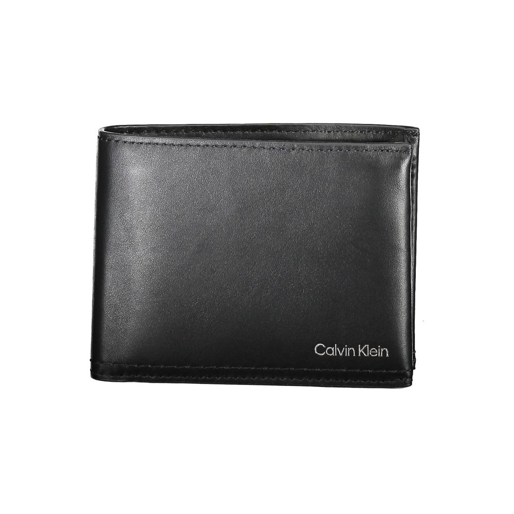 Portefeuille en cuir noir Calvin Klein