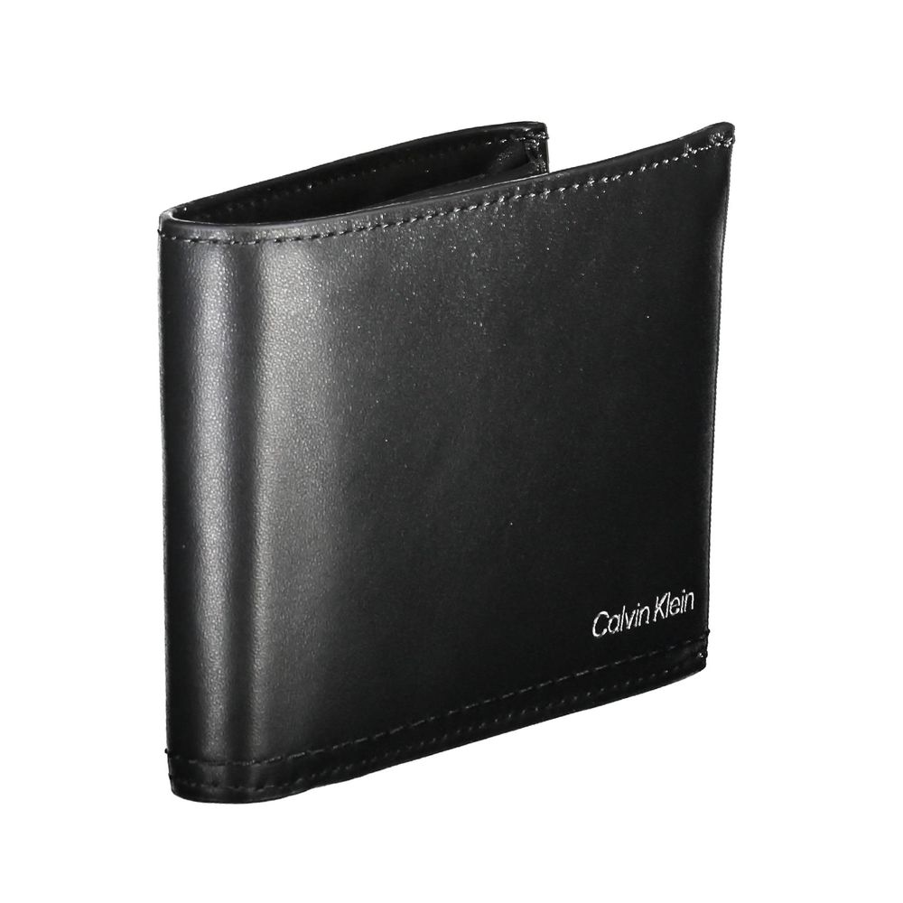 Portefeuille en cuir noir Calvin Klein