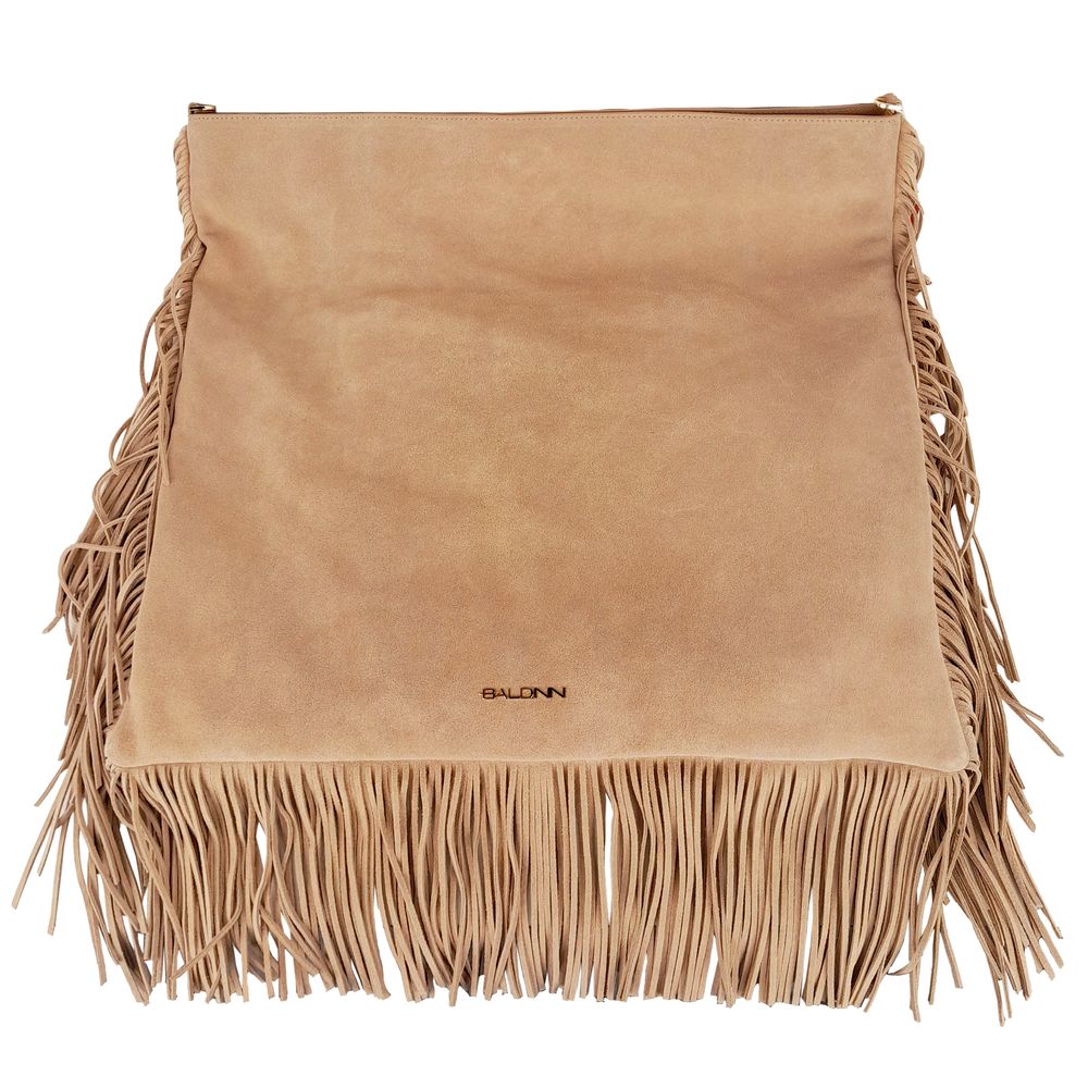 Sac bandoulière Baldinini Trend en cuir de veau beige