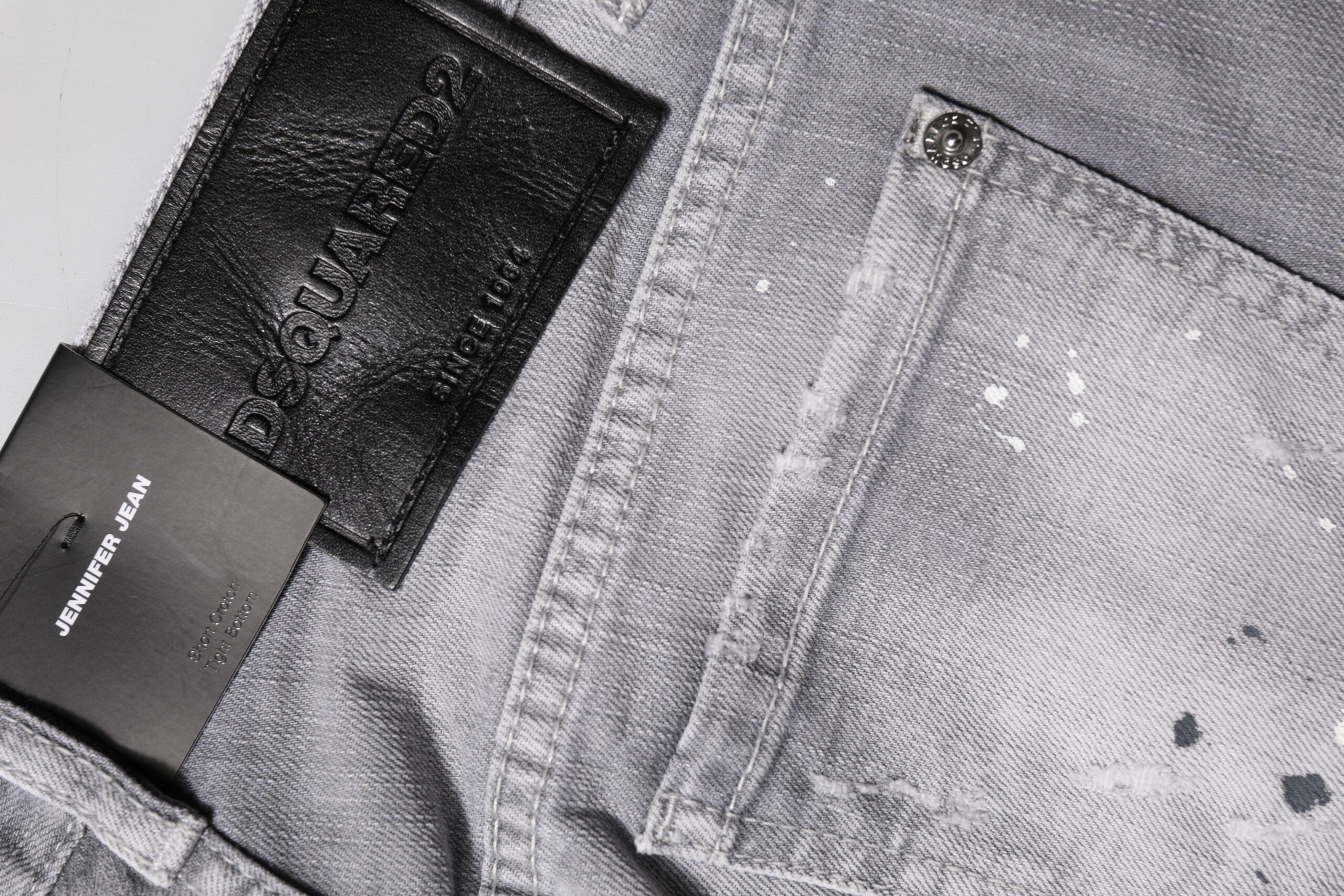 Jean fuselé taille moyenne gris délavé Dsquared²