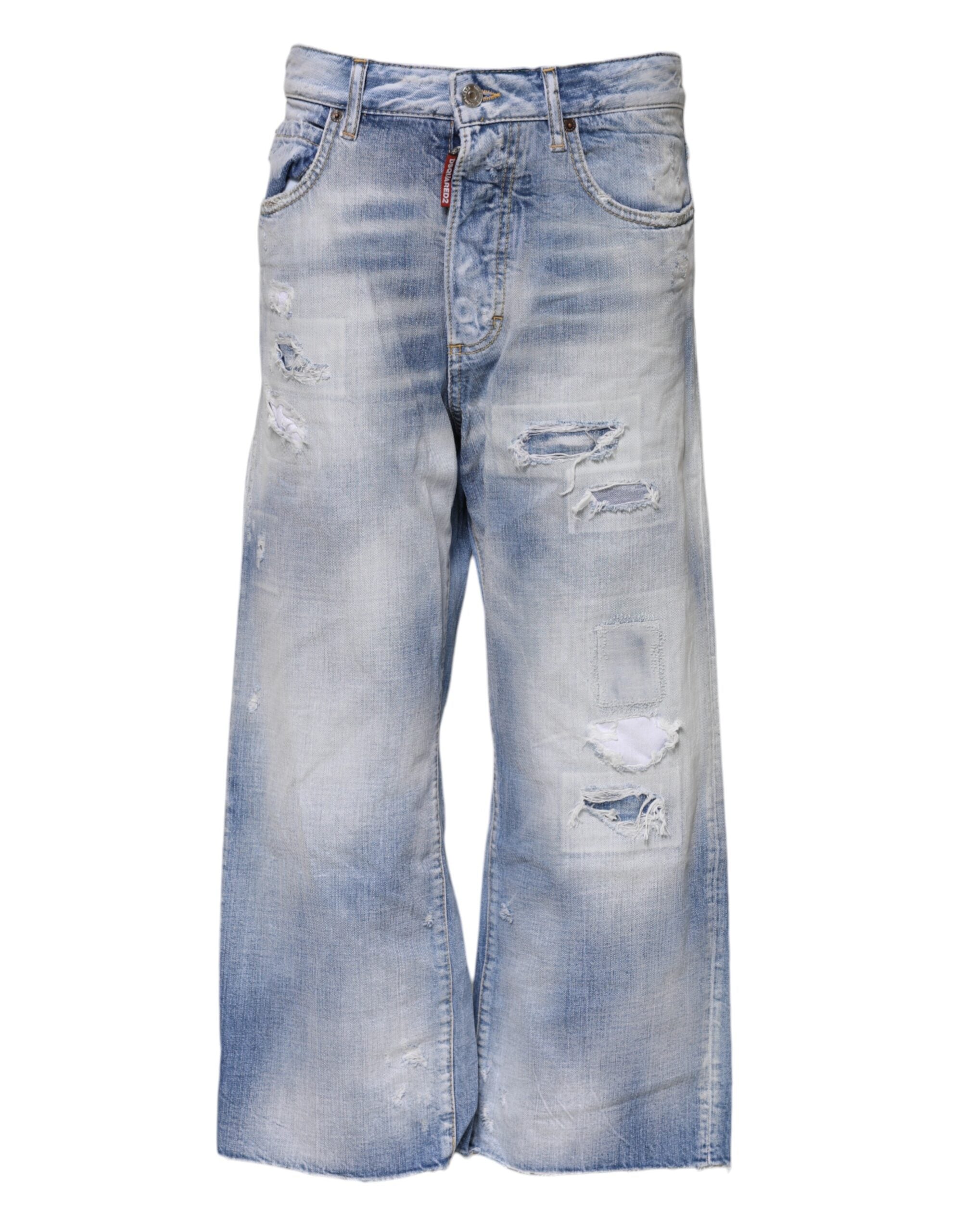 Jean large taille haute bleu délavé Dsquared²