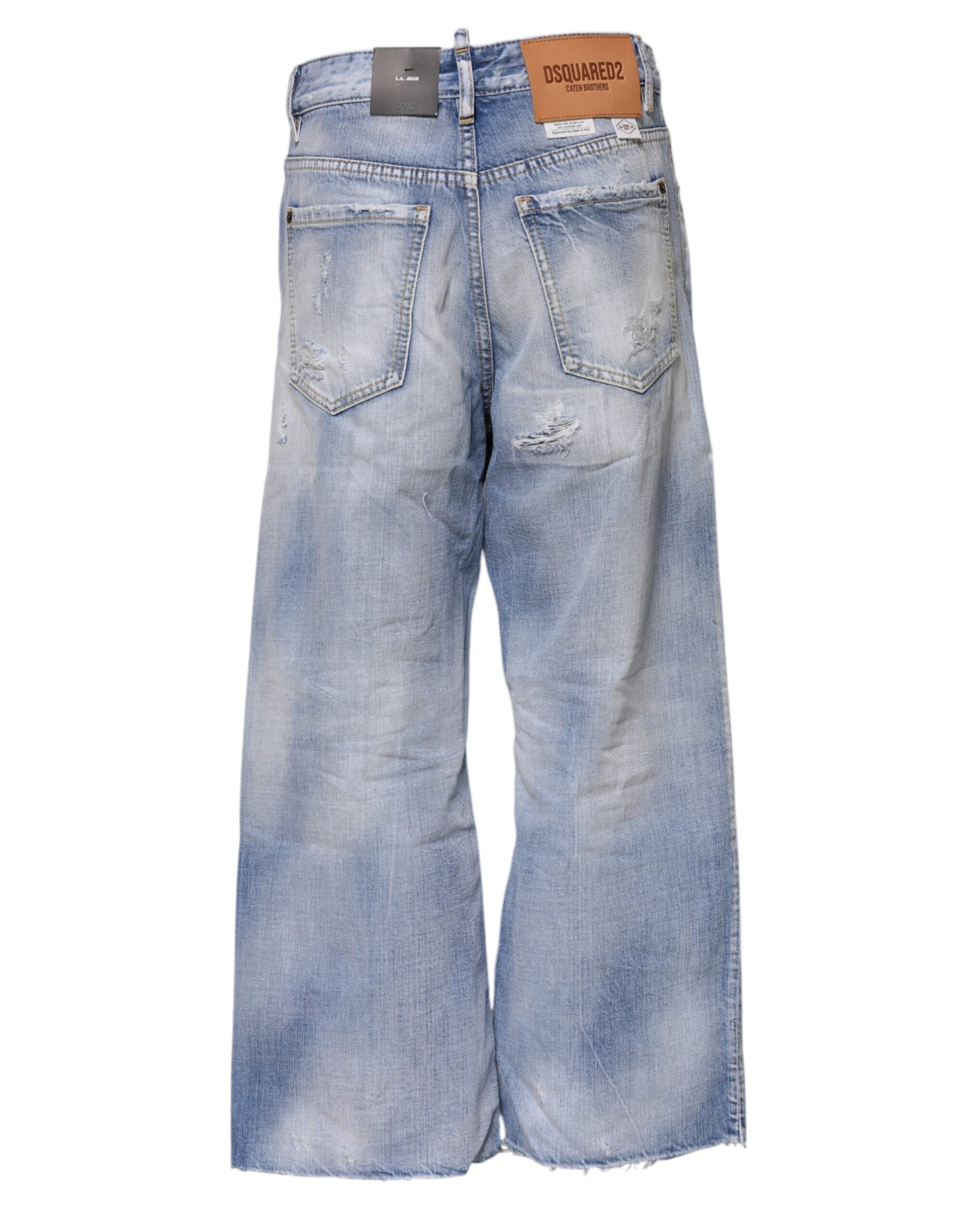 Jean large taille haute bleu délavé Dsquared²