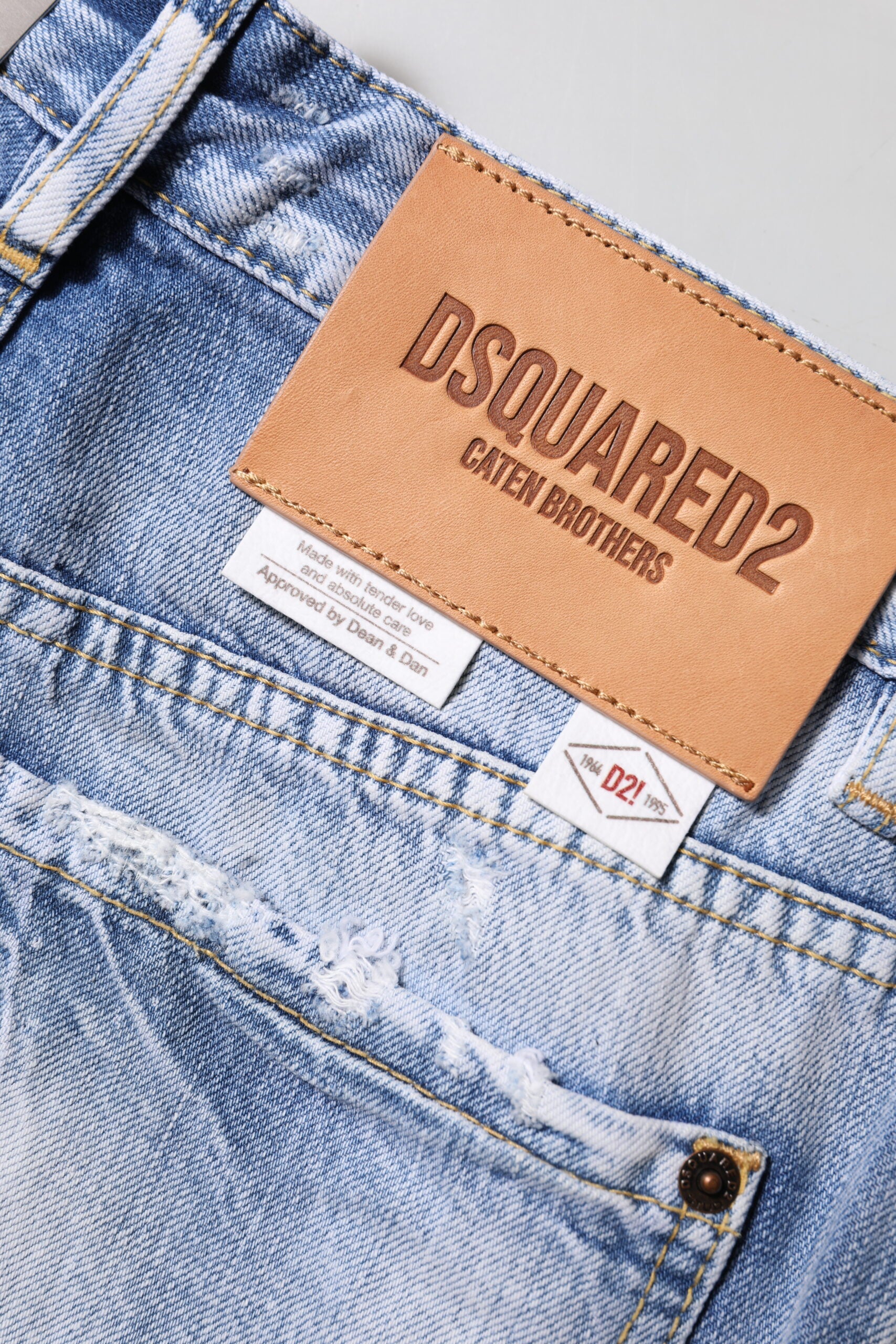 Jean large taille haute bleu délavé Dsquared²