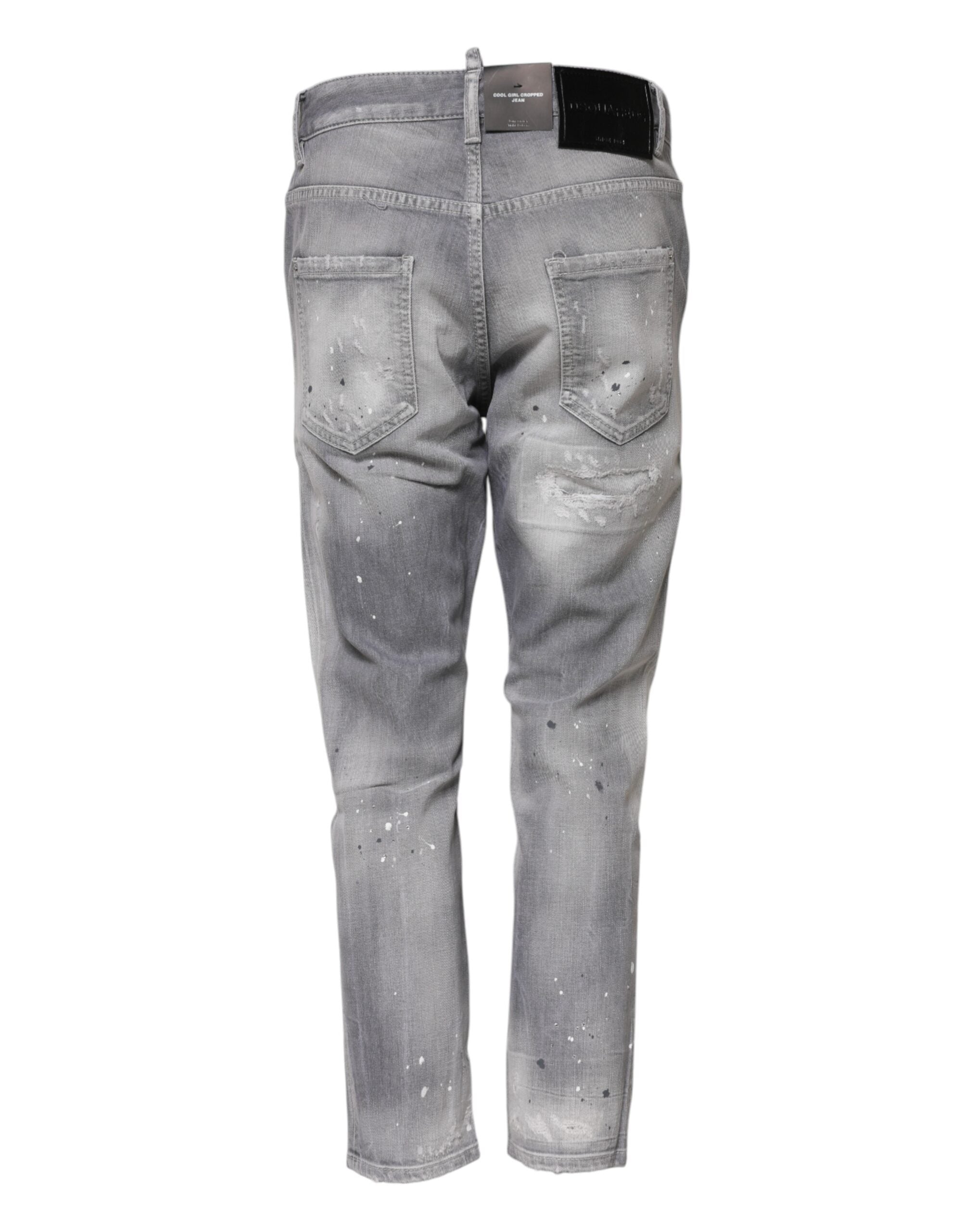 Jean fuselé taille moyenne gris délavé Dsquared²
