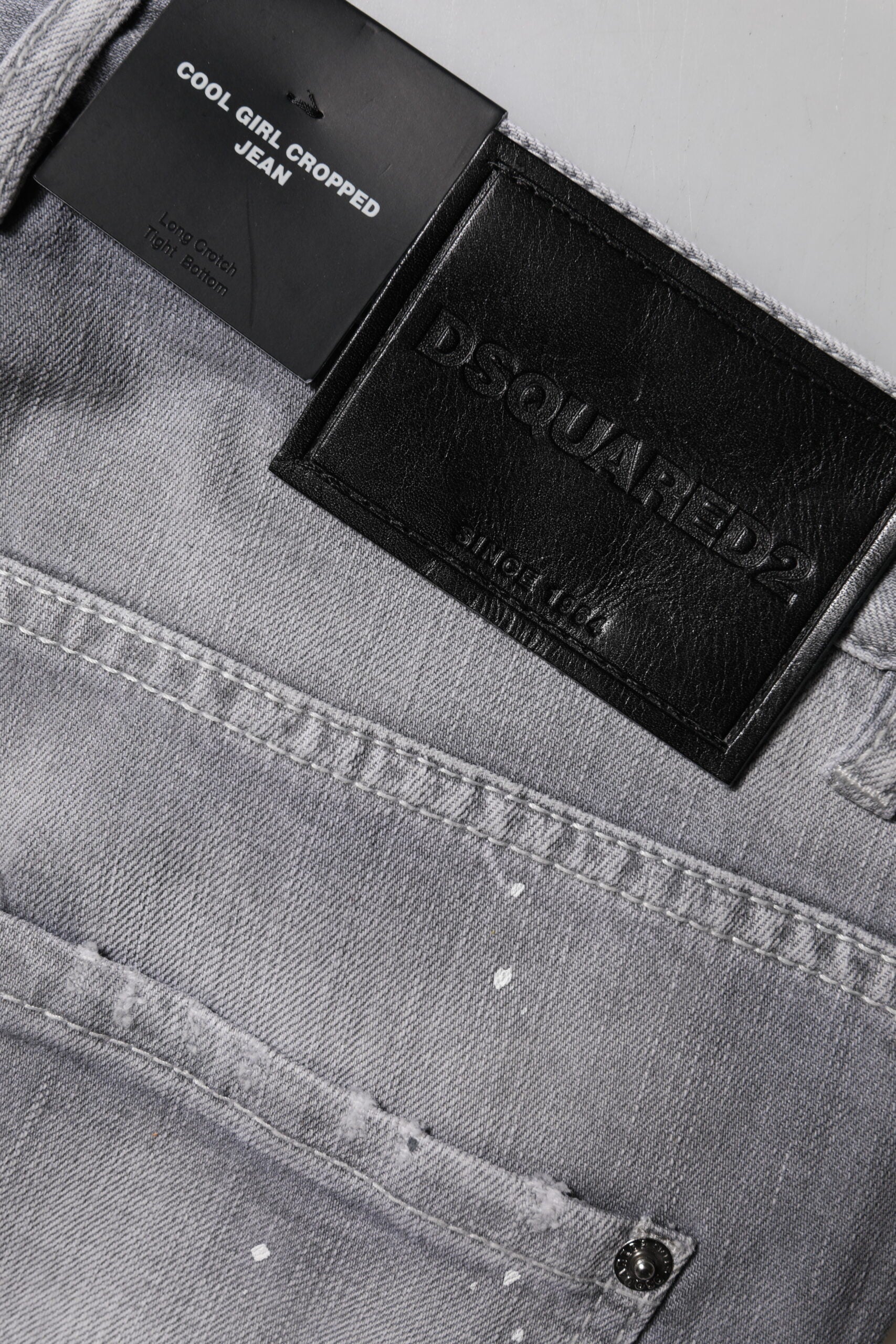 Jean fuselé taille moyenne gris délavé Dsquared²