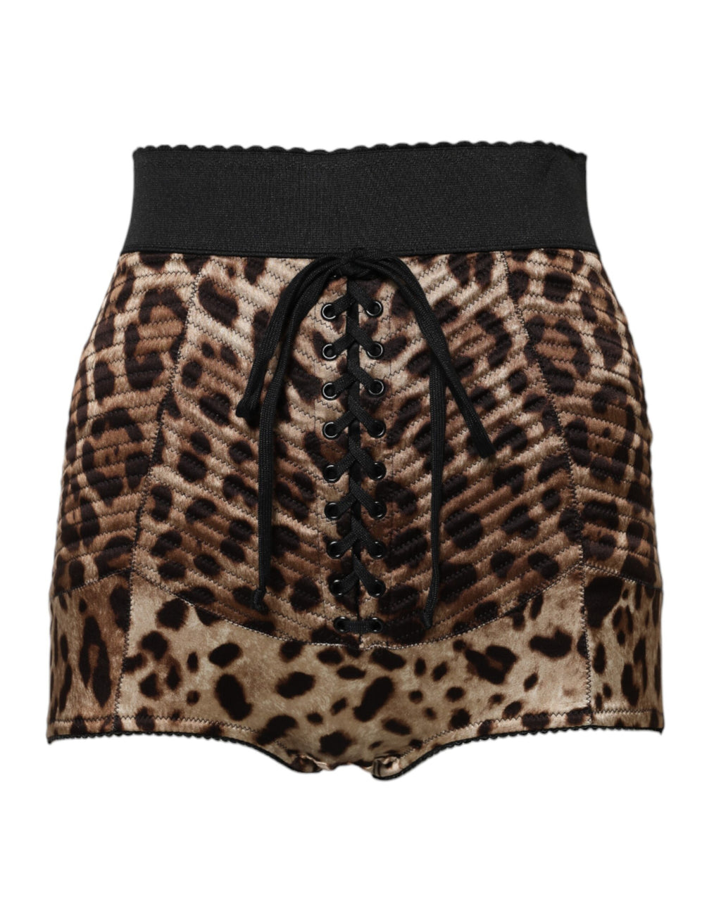 Short taille haute à imprimé léopard marron Dolce &amp; Gabbana