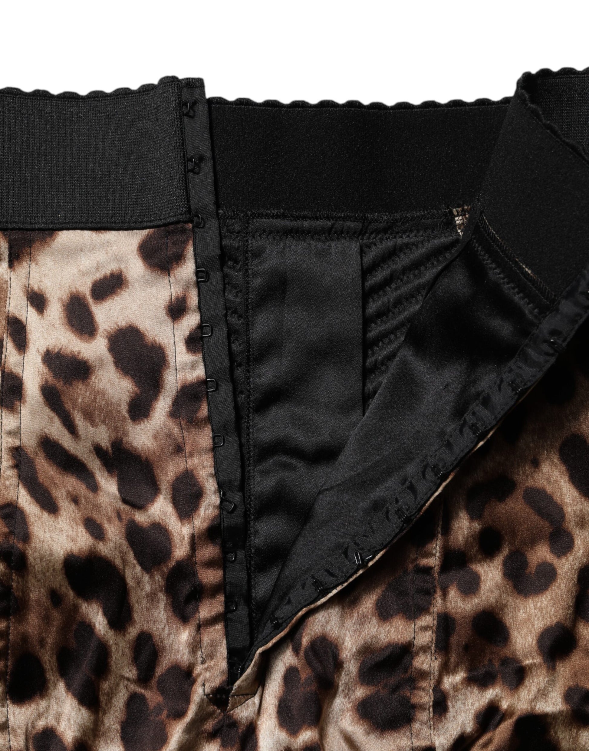 Short taille haute à imprimé léopard marron Dolce &amp; Gabbana