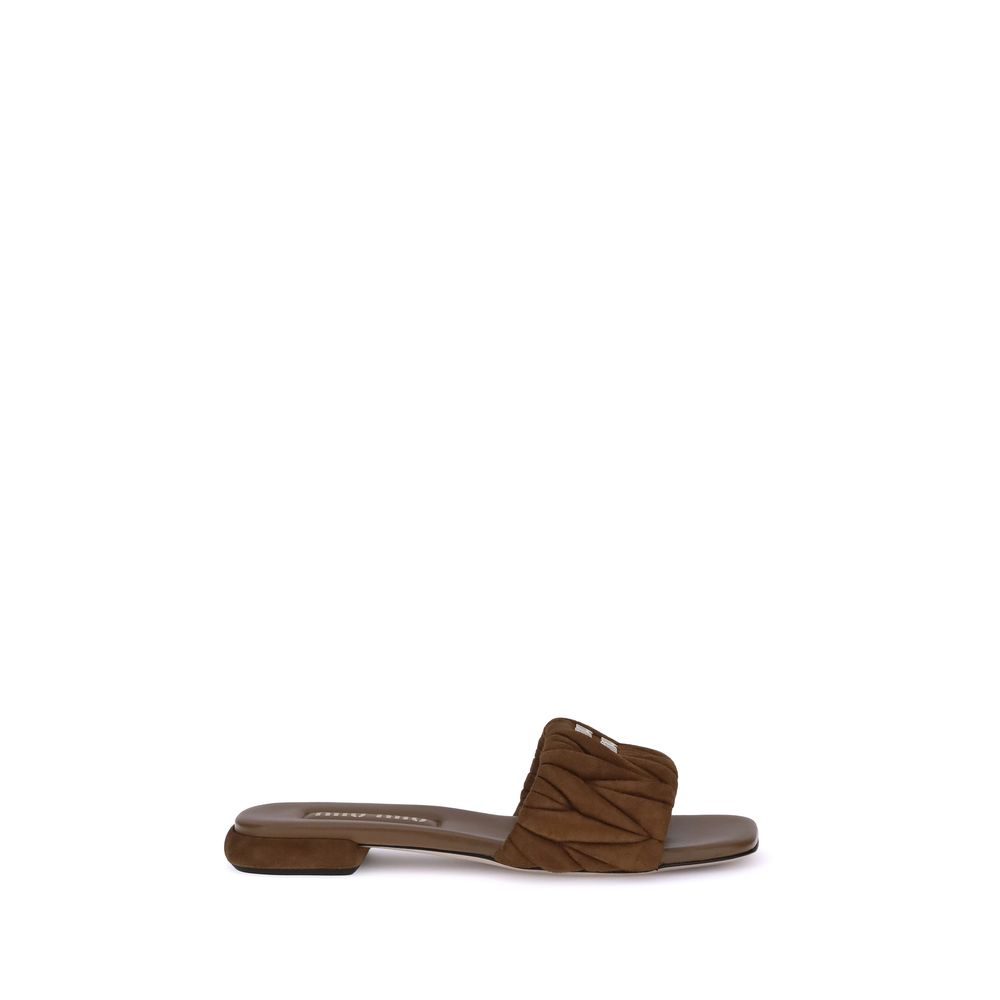 Miu Miu Sandales en cuir nappa matelassé
