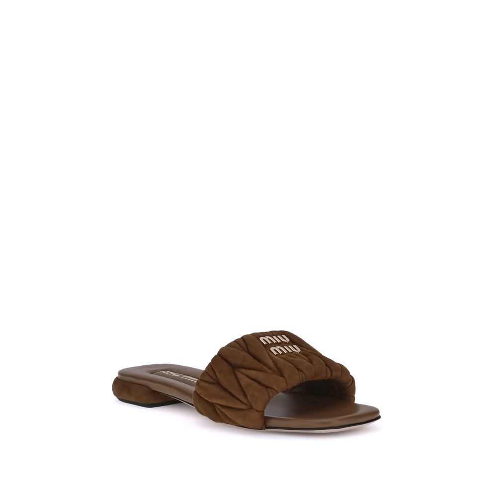 Miu Miu Sandales en cuir nappa matelassé