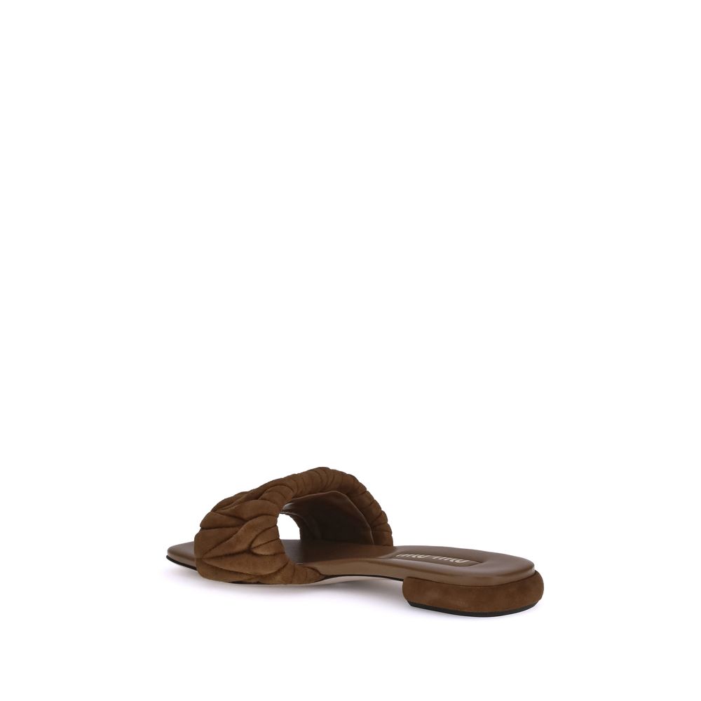 Miu Miu Sandales en cuir nappa matelassé