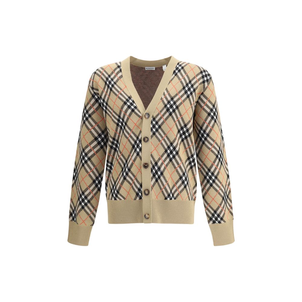 Cardigan en laine à carreaux d'archives Burberry