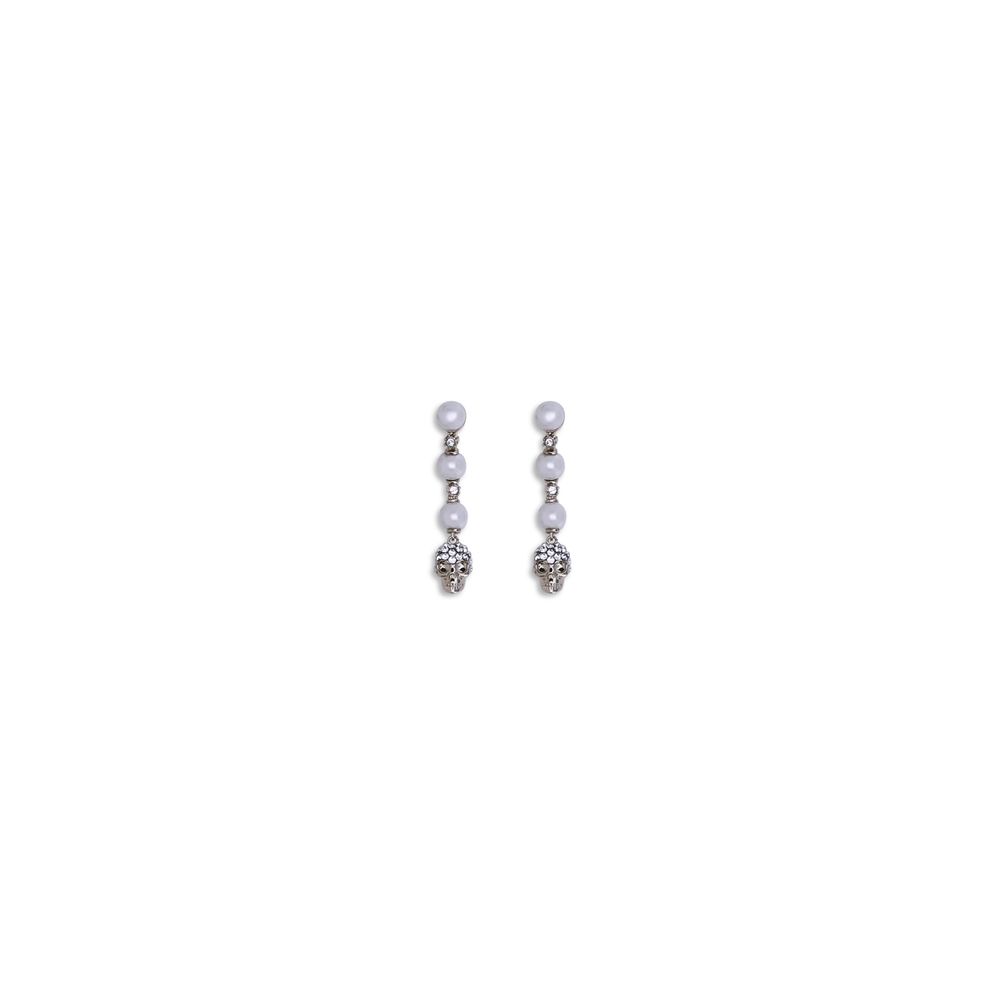 Boucles d'oreilles pendantes tête de mort Alexander McQueen