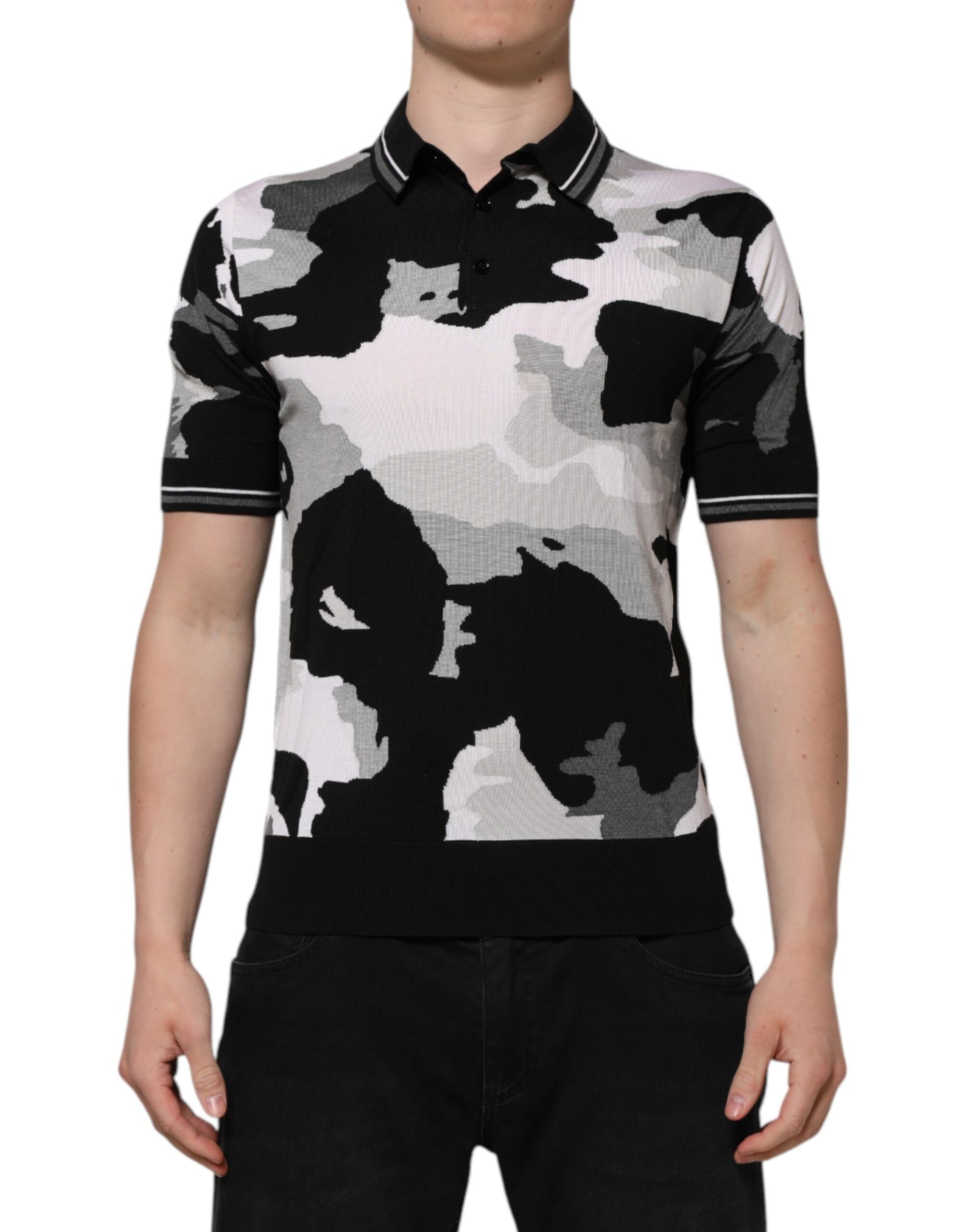 Polo à col camouflage multicolore Dolce &amp; Gabbana