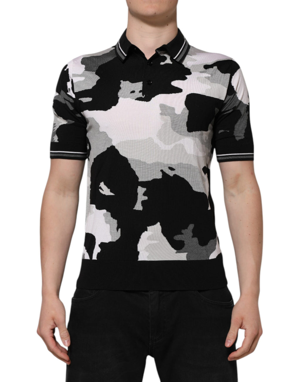 Polo à col camouflage multicolore Dolce &amp; Gabbana