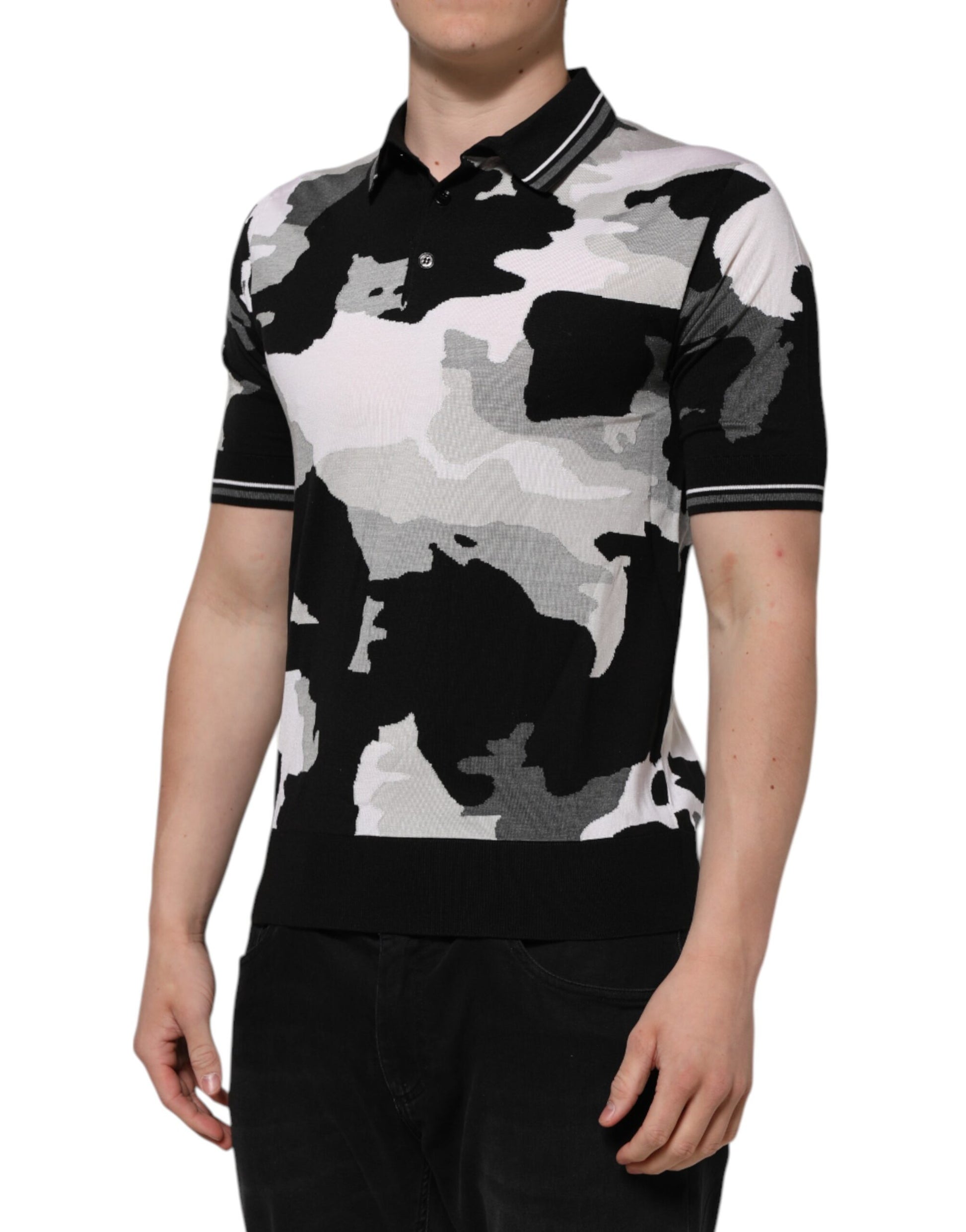 Polo à col camouflage multicolore Dolce &amp; Gabbana