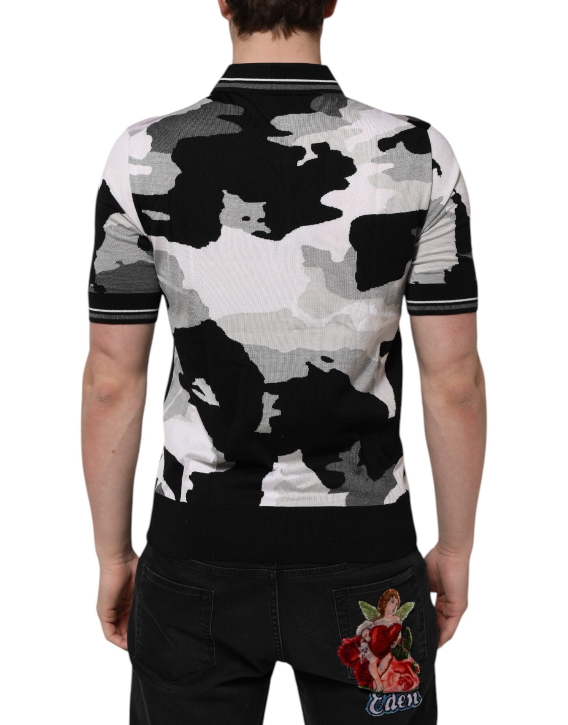 Polo à col camouflage multicolore Dolce &amp; Gabbana