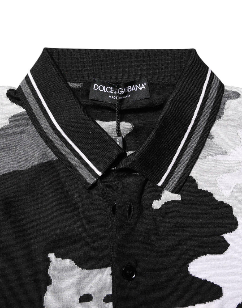 Polo à col camouflage multicolore Dolce &amp; Gabbana