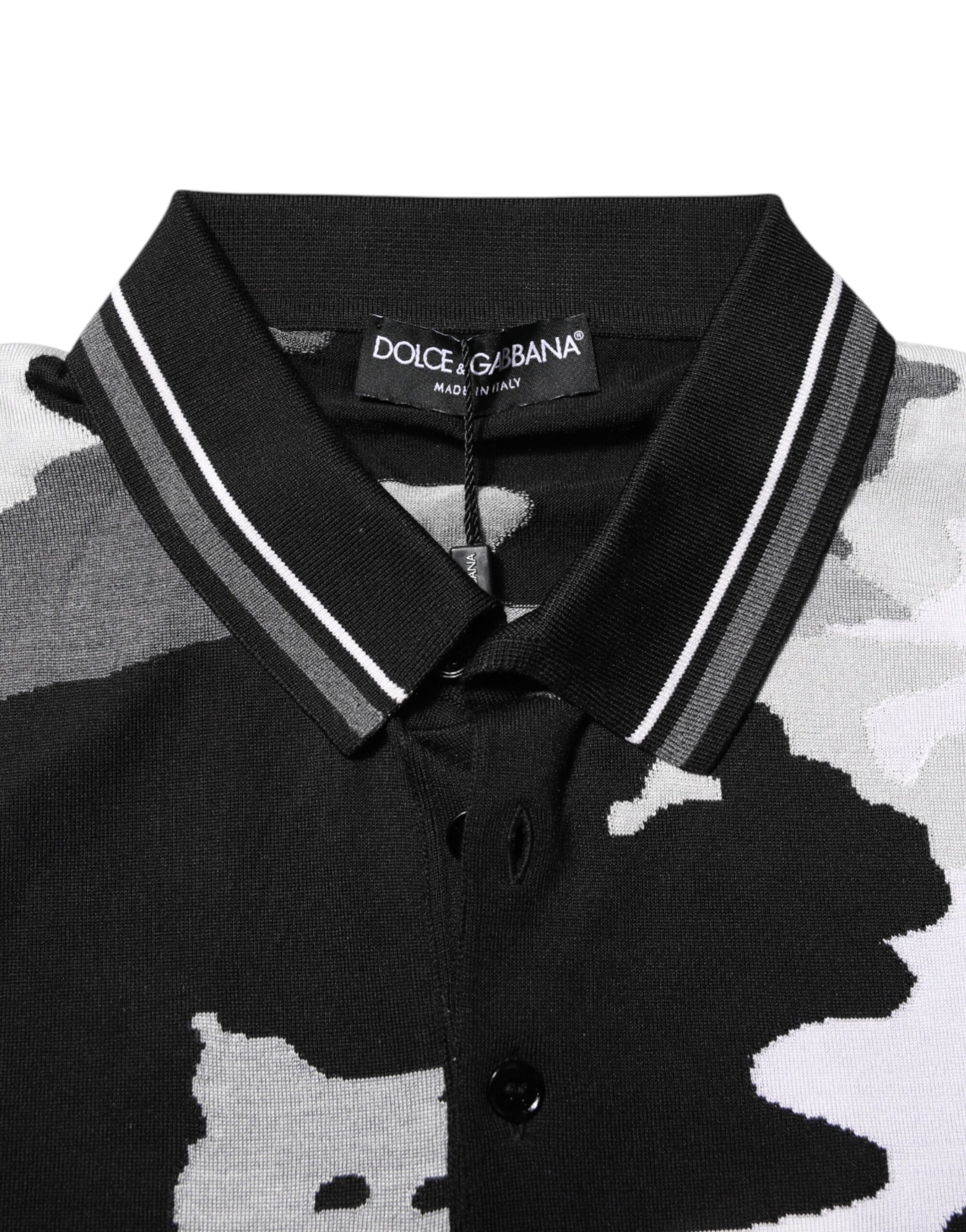 Polo à col camouflage multicolore Dolce &amp; Gabbana