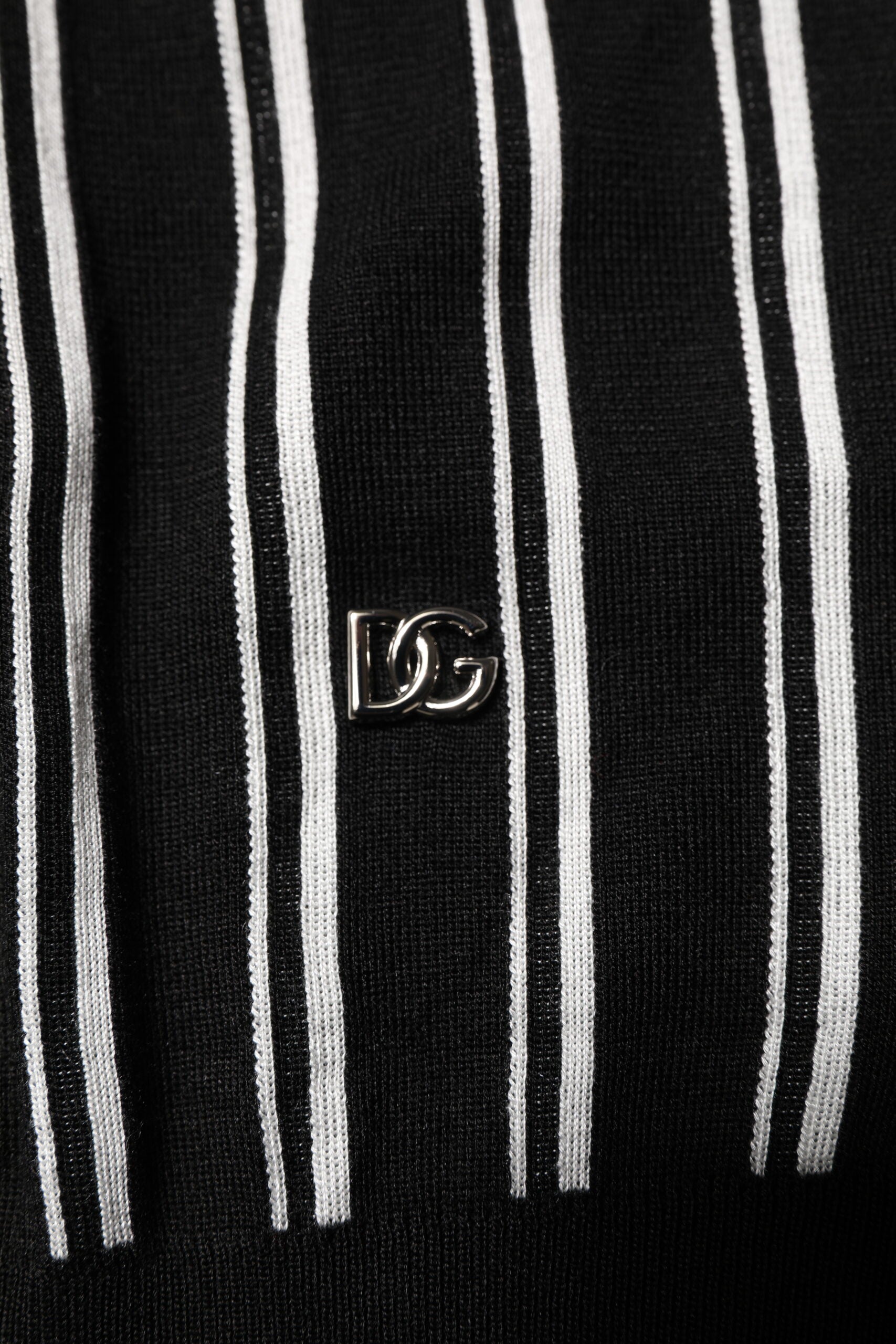 Polo à col à rayures noires et blanches Dolce &amp; Gabbana