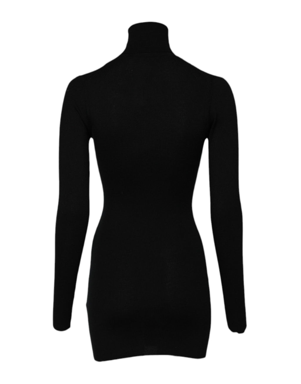 Mini-robe noire à manches longues et col roulé Dolce &amp; Gabbana