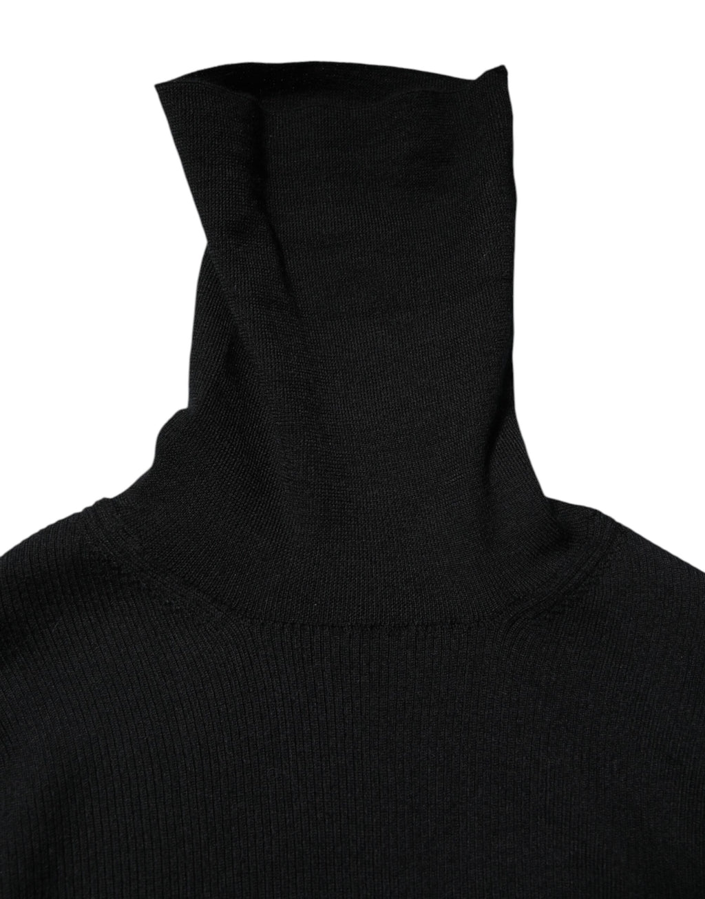 Mini-robe noire à manches longues et col roulé Dolce &amp; Gabbana