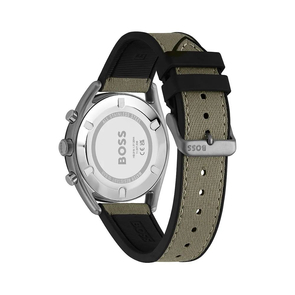 Montre Hugo Boss en tissu vert