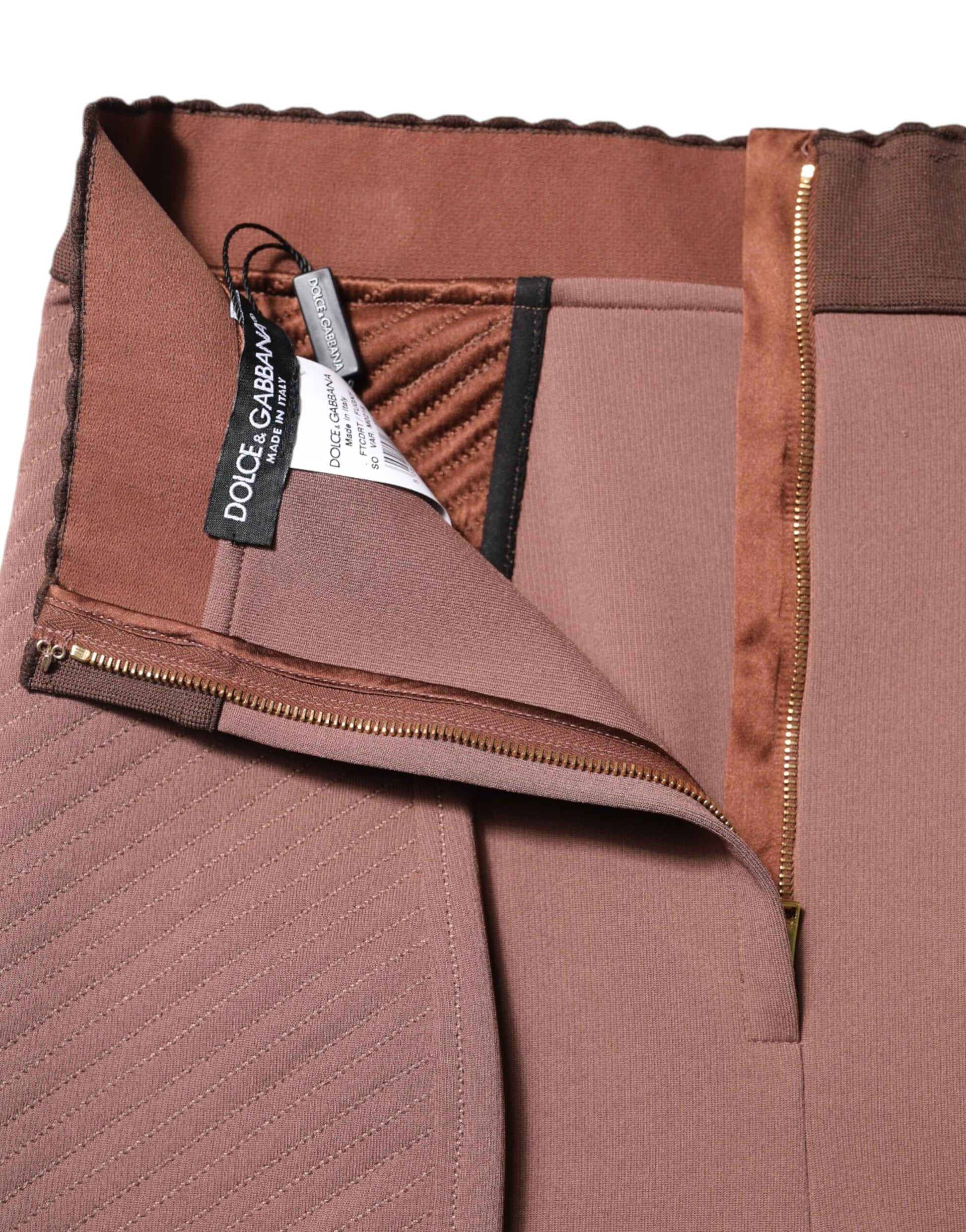 Short taille haute en viscose marron Dolce &amp; Gabbana