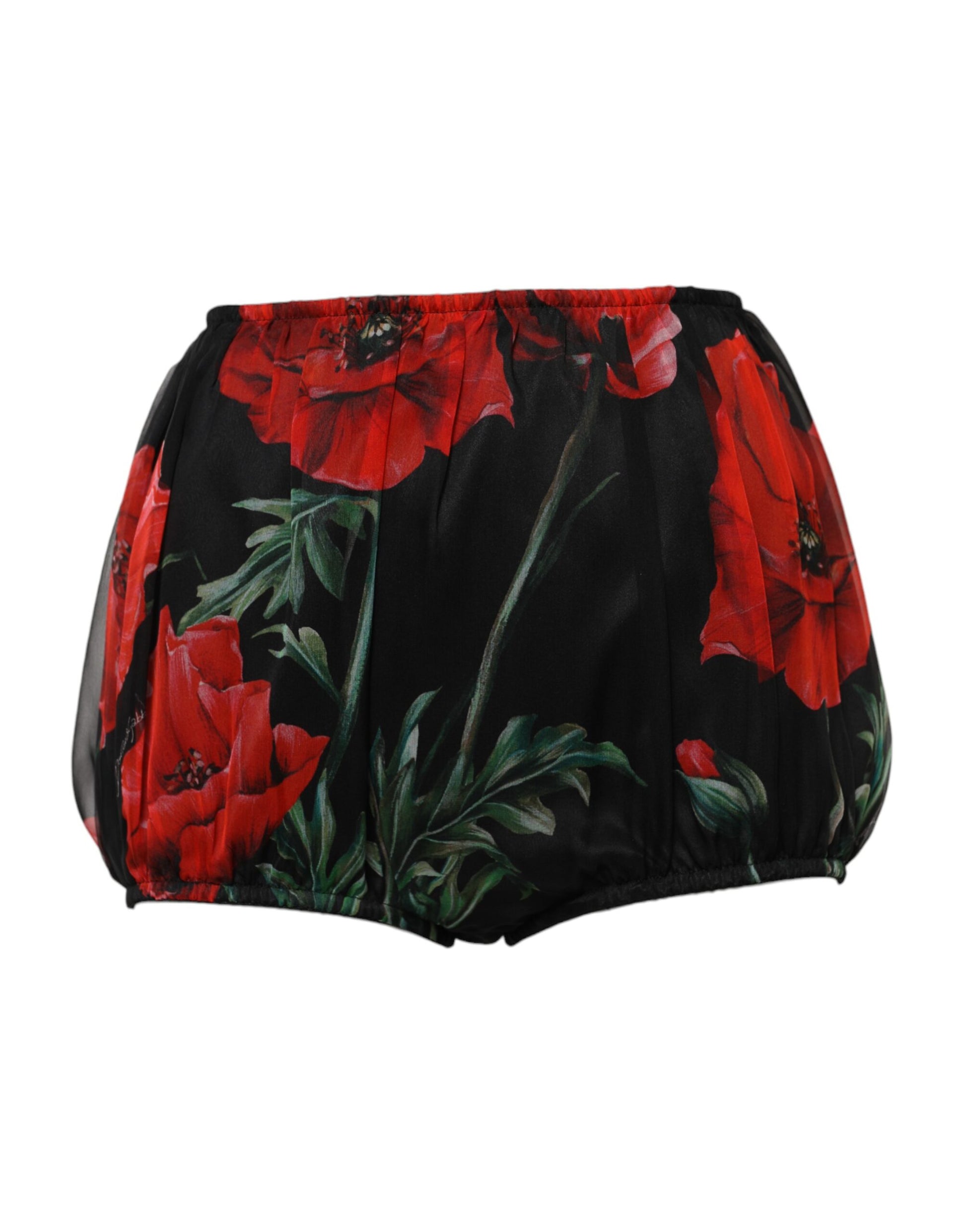 Short taille haute à fleurs noir Dolce &amp; Gabbana pour femme