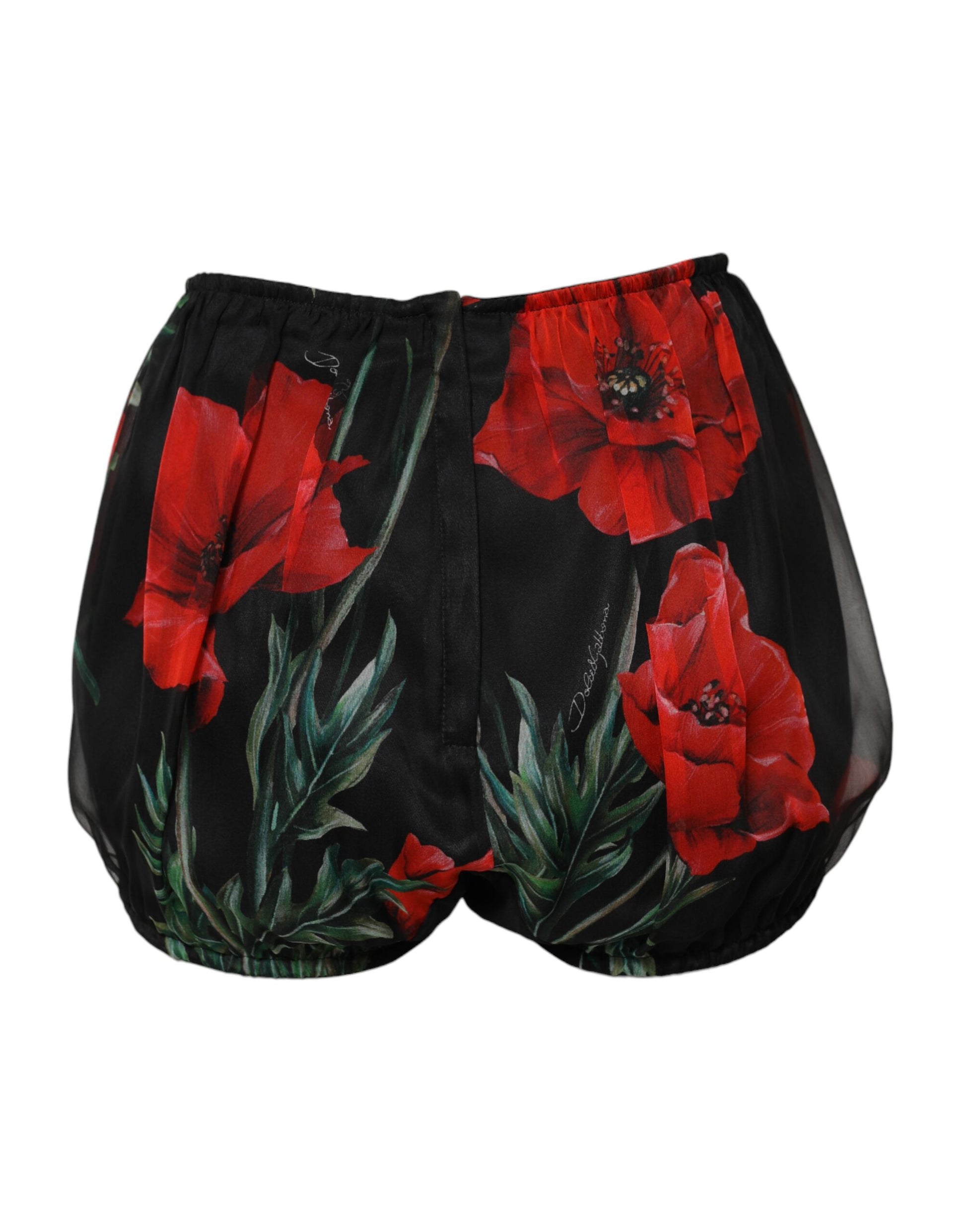 Short taille haute à fleurs noir Dolce &amp; Gabbana pour femme
