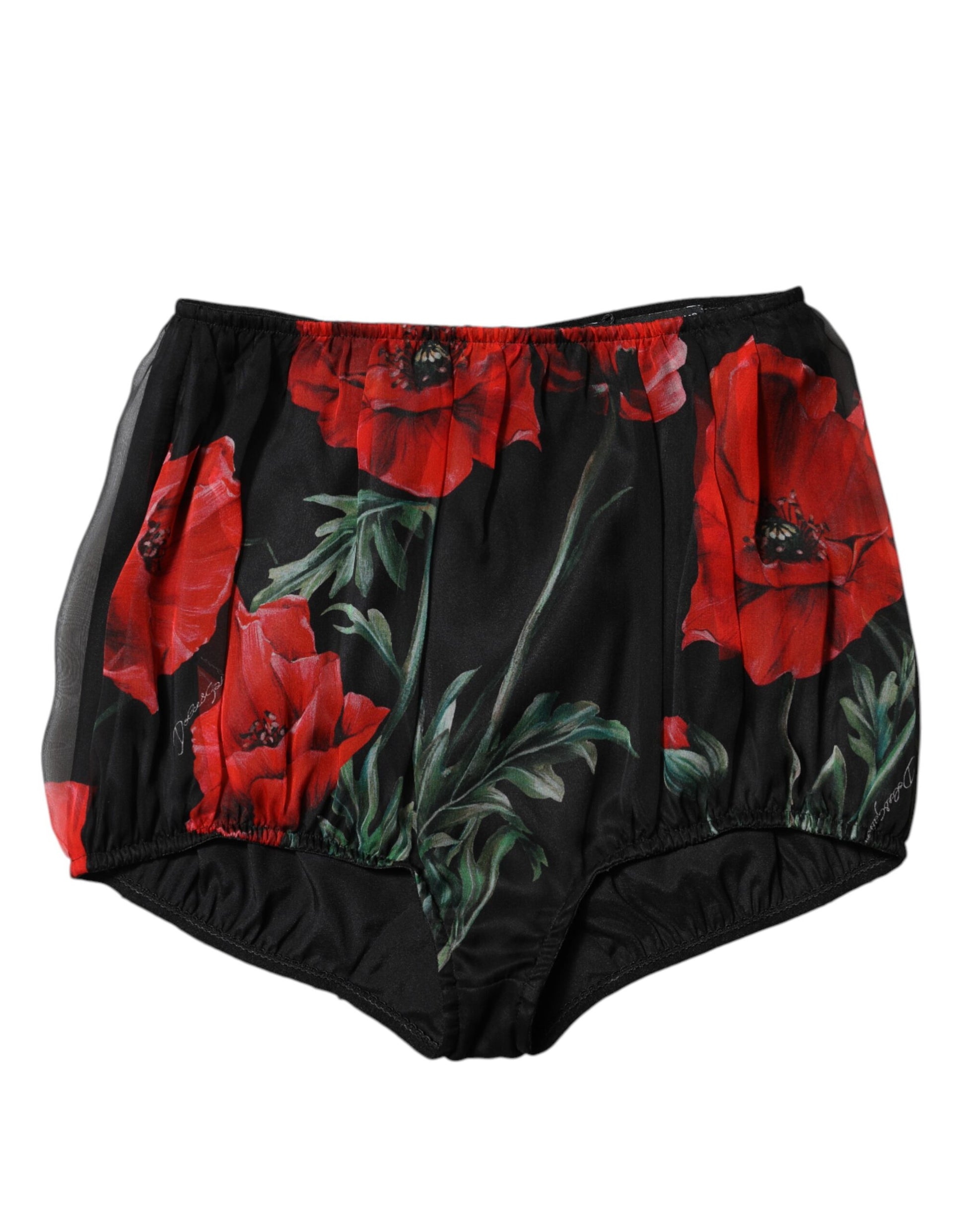 Short taille haute à fleurs noir Dolce &amp; Gabbana pour femme