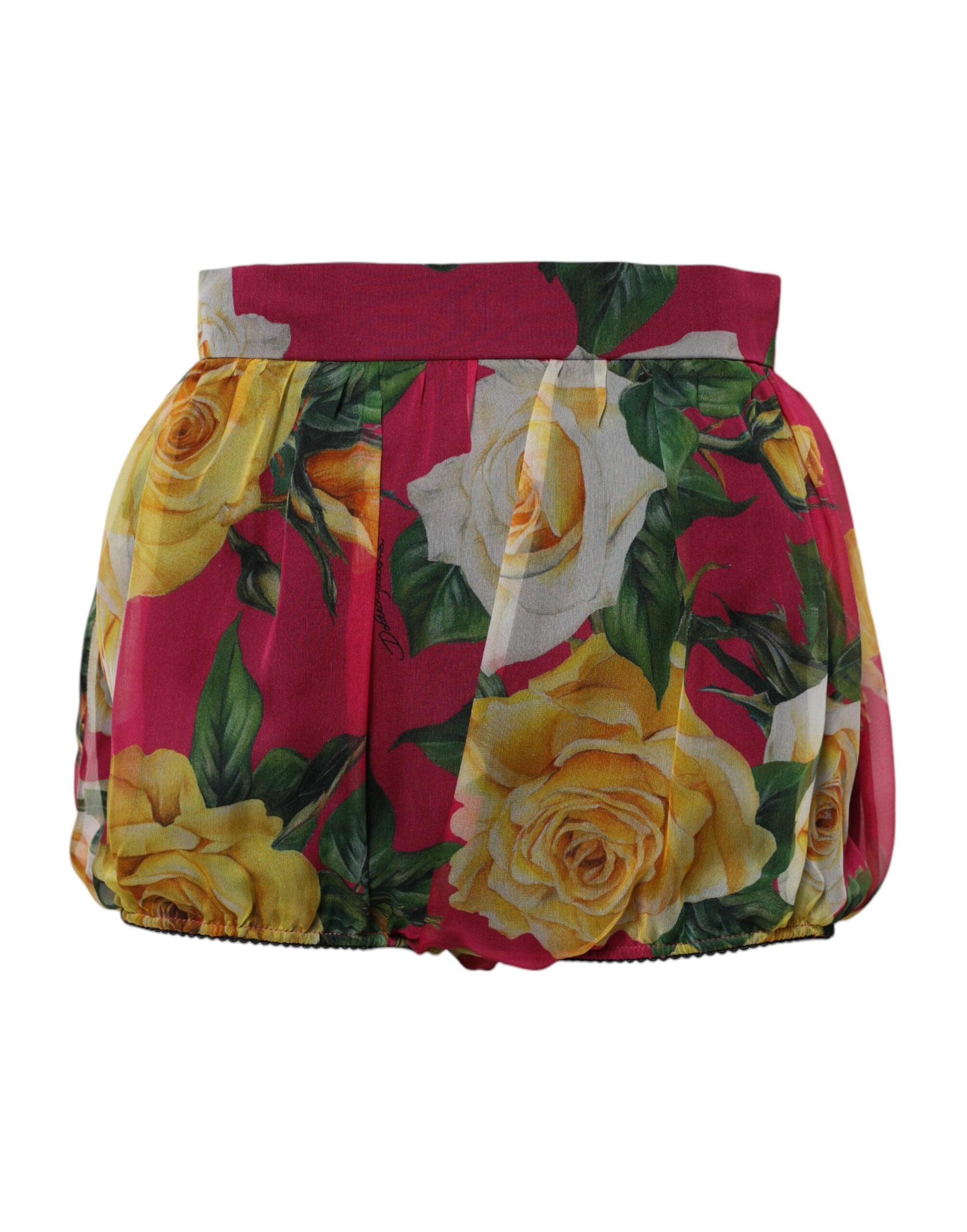 Short taille haute à fleurs rouges Dolce &amp; Gabbana pour femme