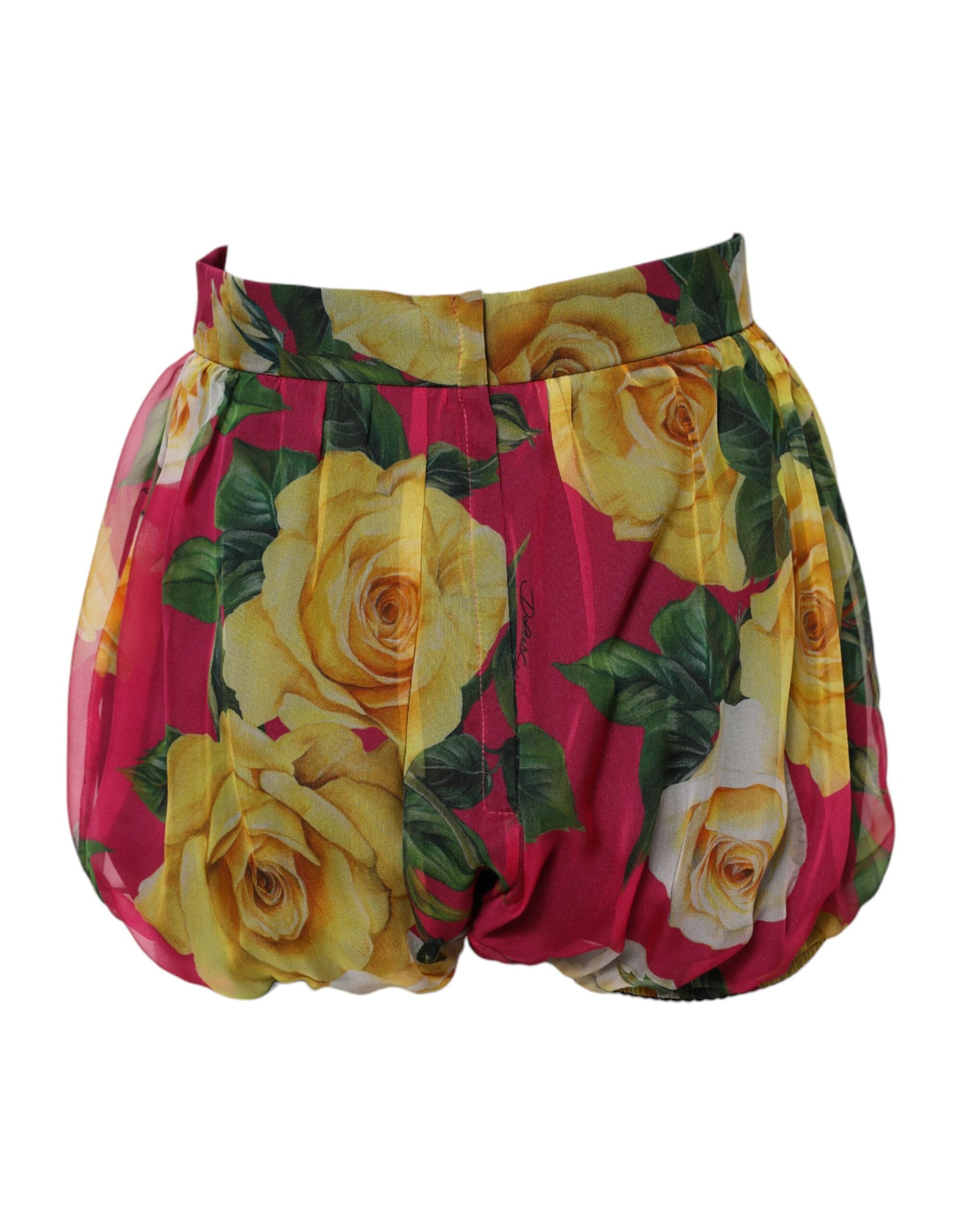 Short taille haute à fleurs rouges Dolce &amp; Gabbana pour femme