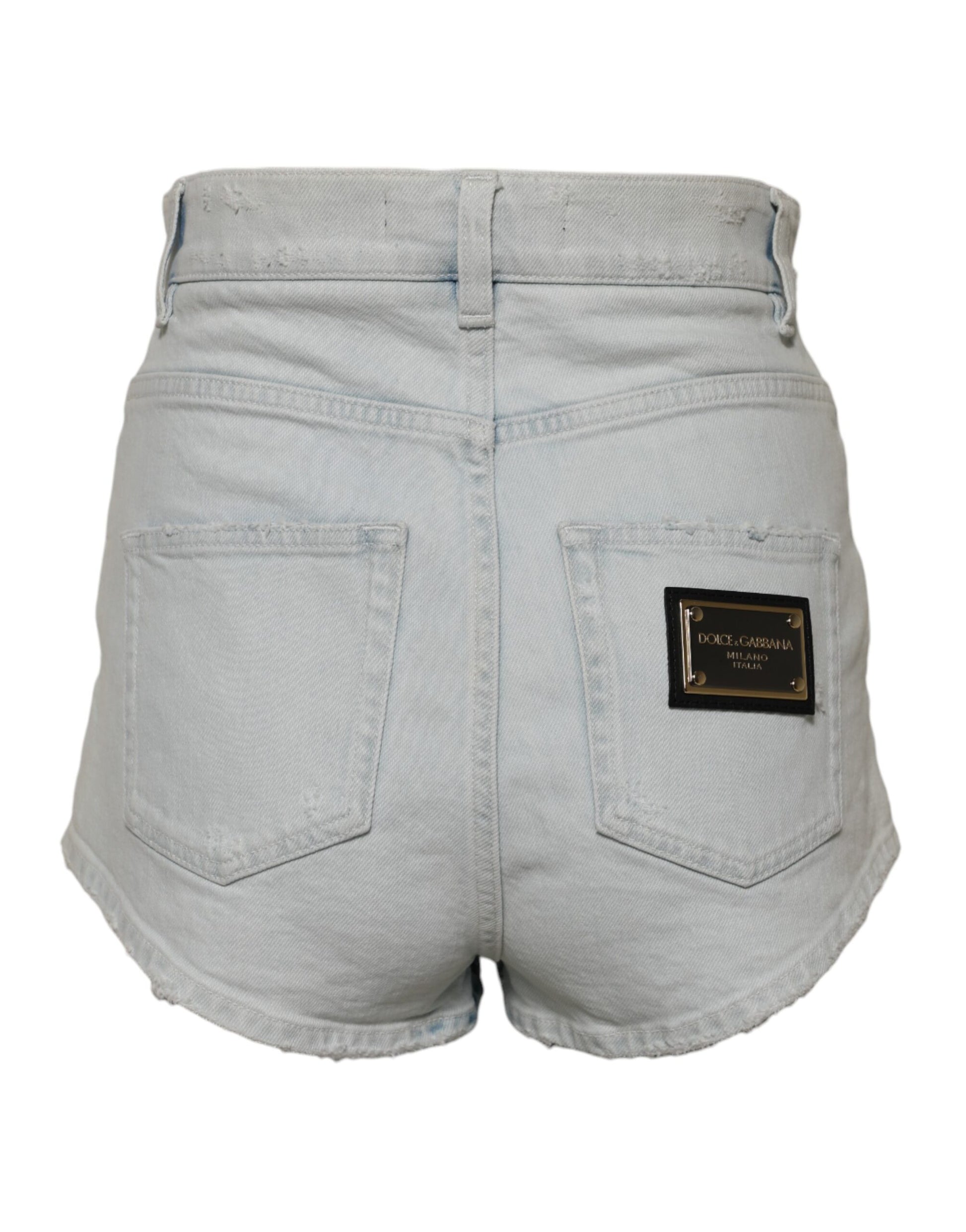 Short en denim délavé bleu clair Dolce &amp; Gabbana