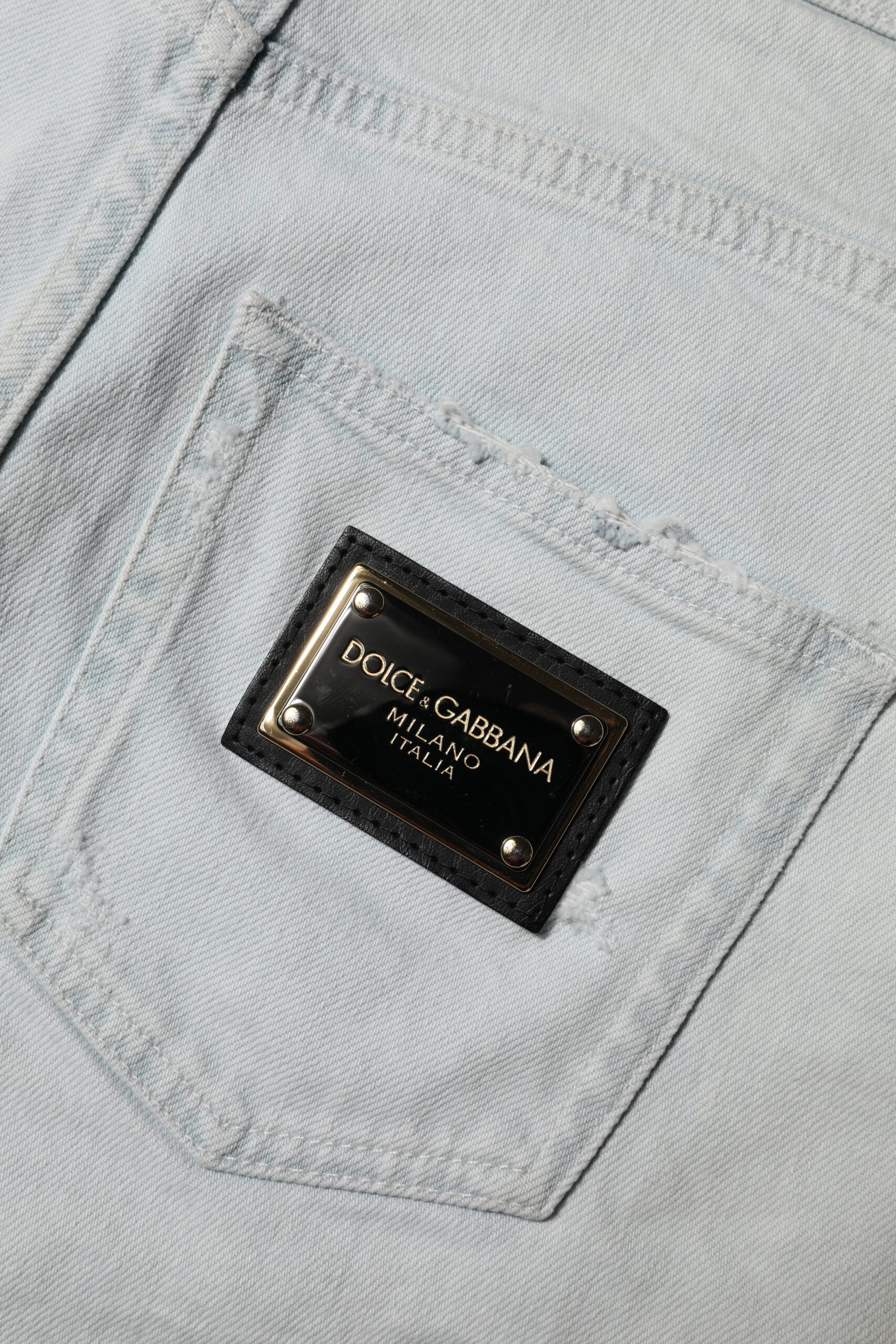 Short en denim délavé bleu clair Dolce &amp; Gabbana