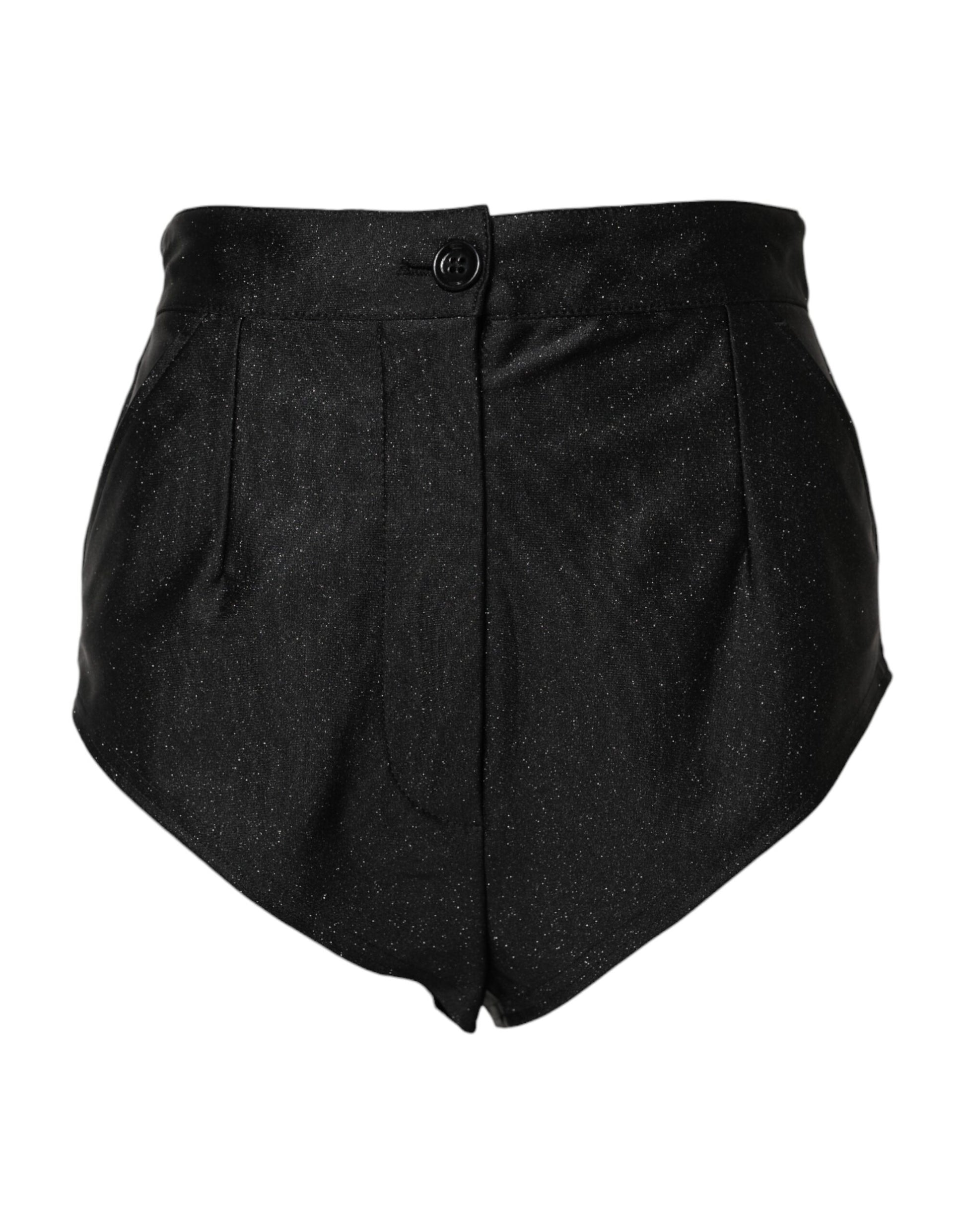 Short taille haute en viscose noire Dolce &amp; Gabbana